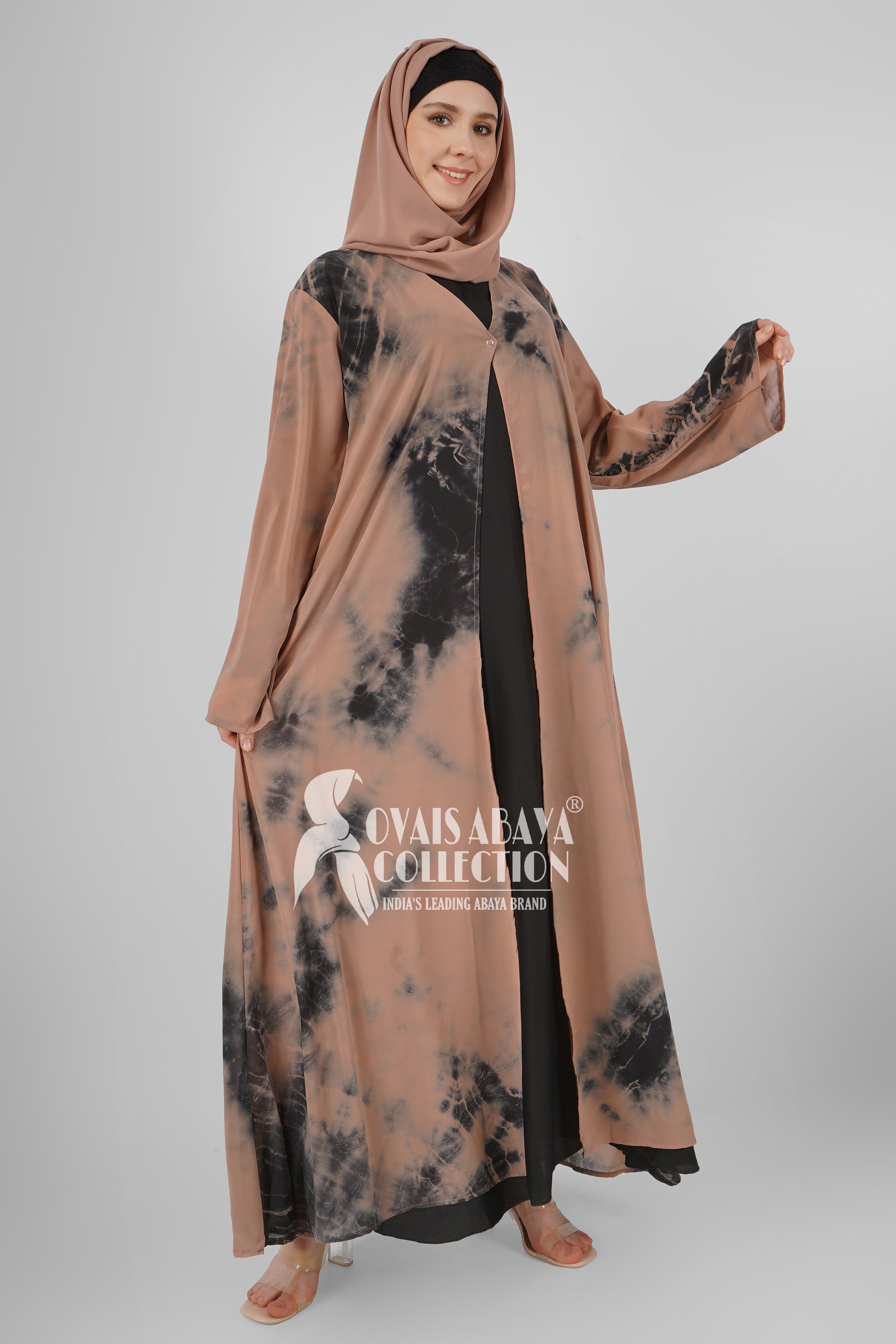 TAI DIE DOUBLE SHRUG ABAYA | LITE BROWN