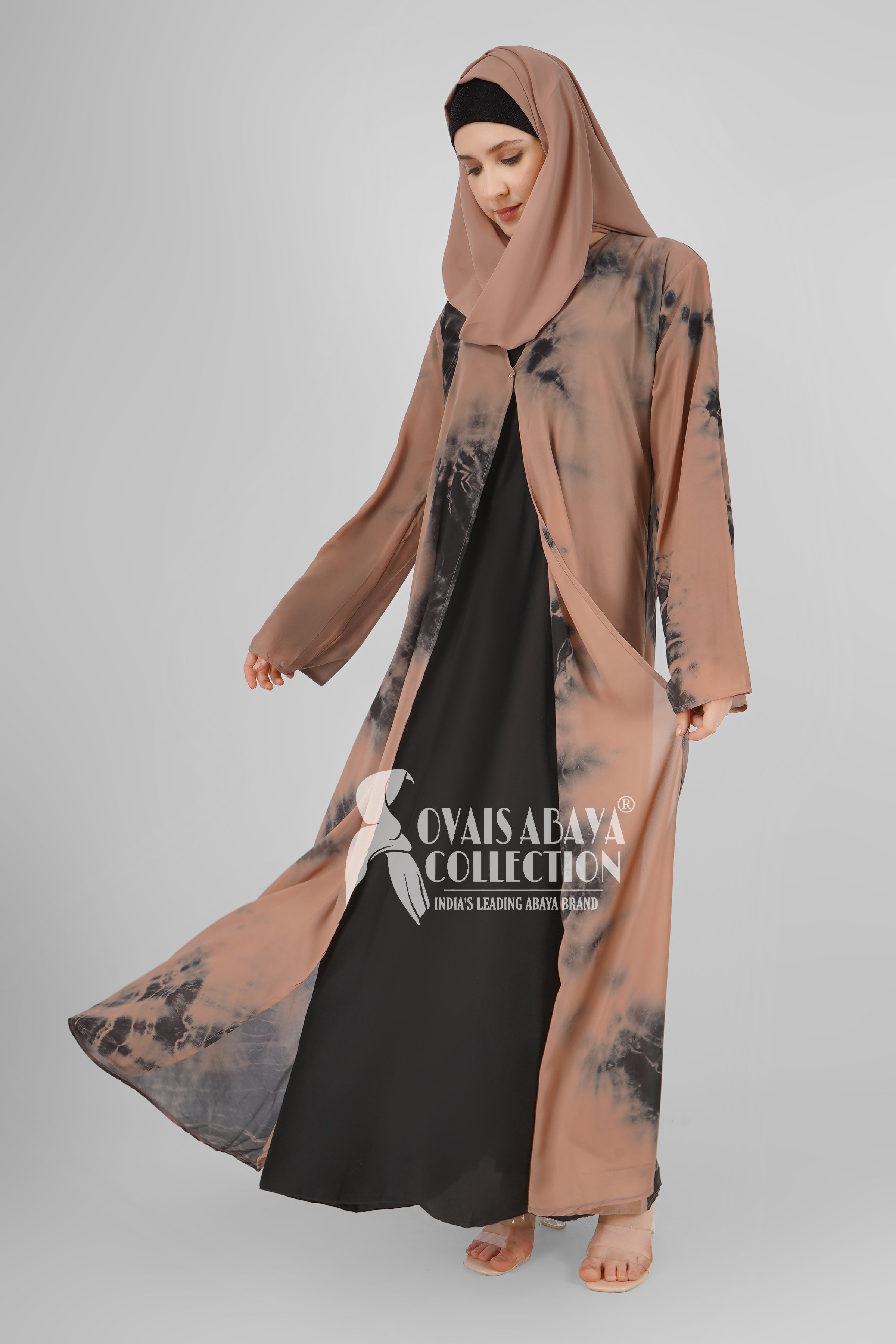 TAI DIE DOUBLE SHRUG ABAYA | LITE BROWN