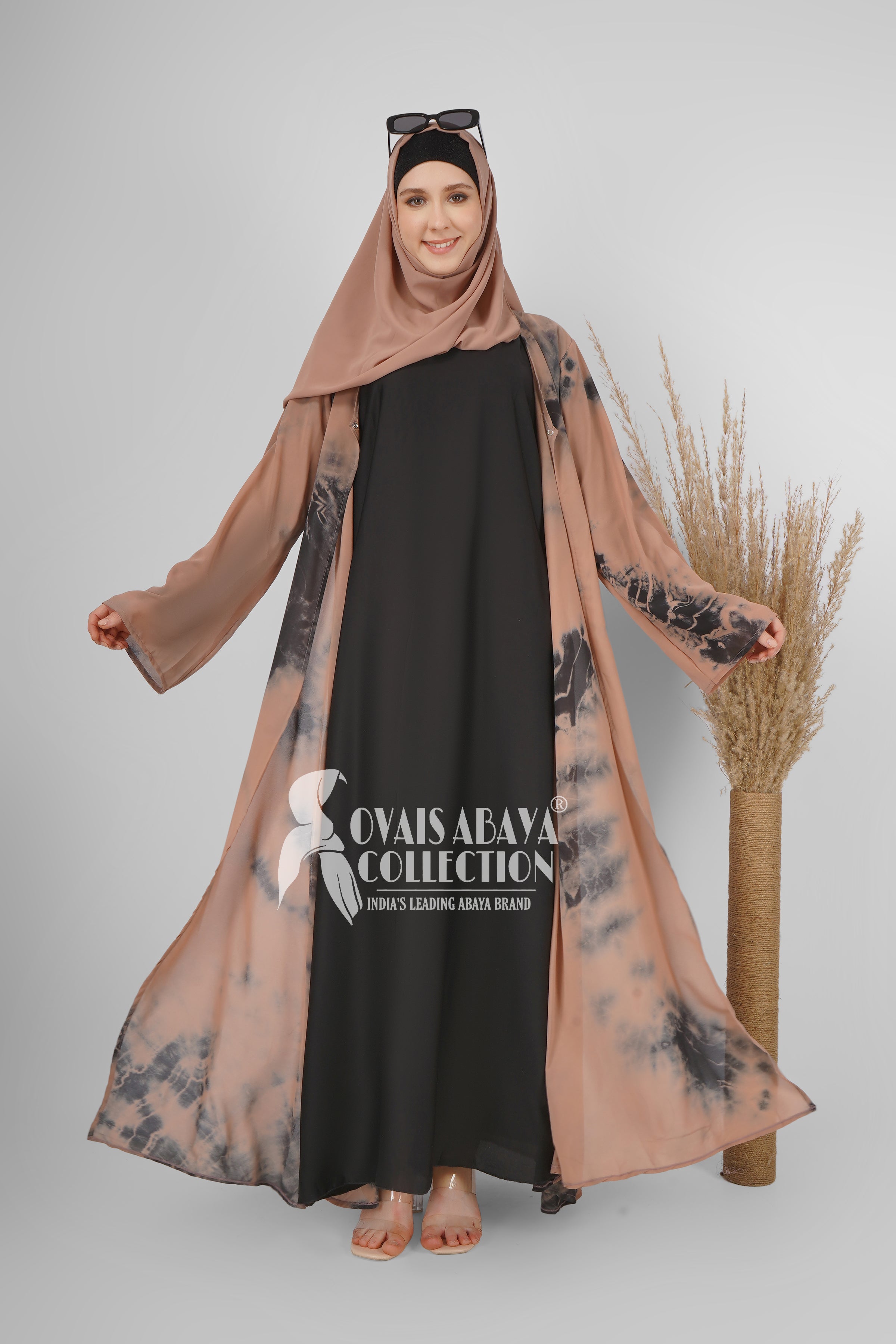 TAI DIE DOUBLE SHRUG ABAYA | LITE BROWN
