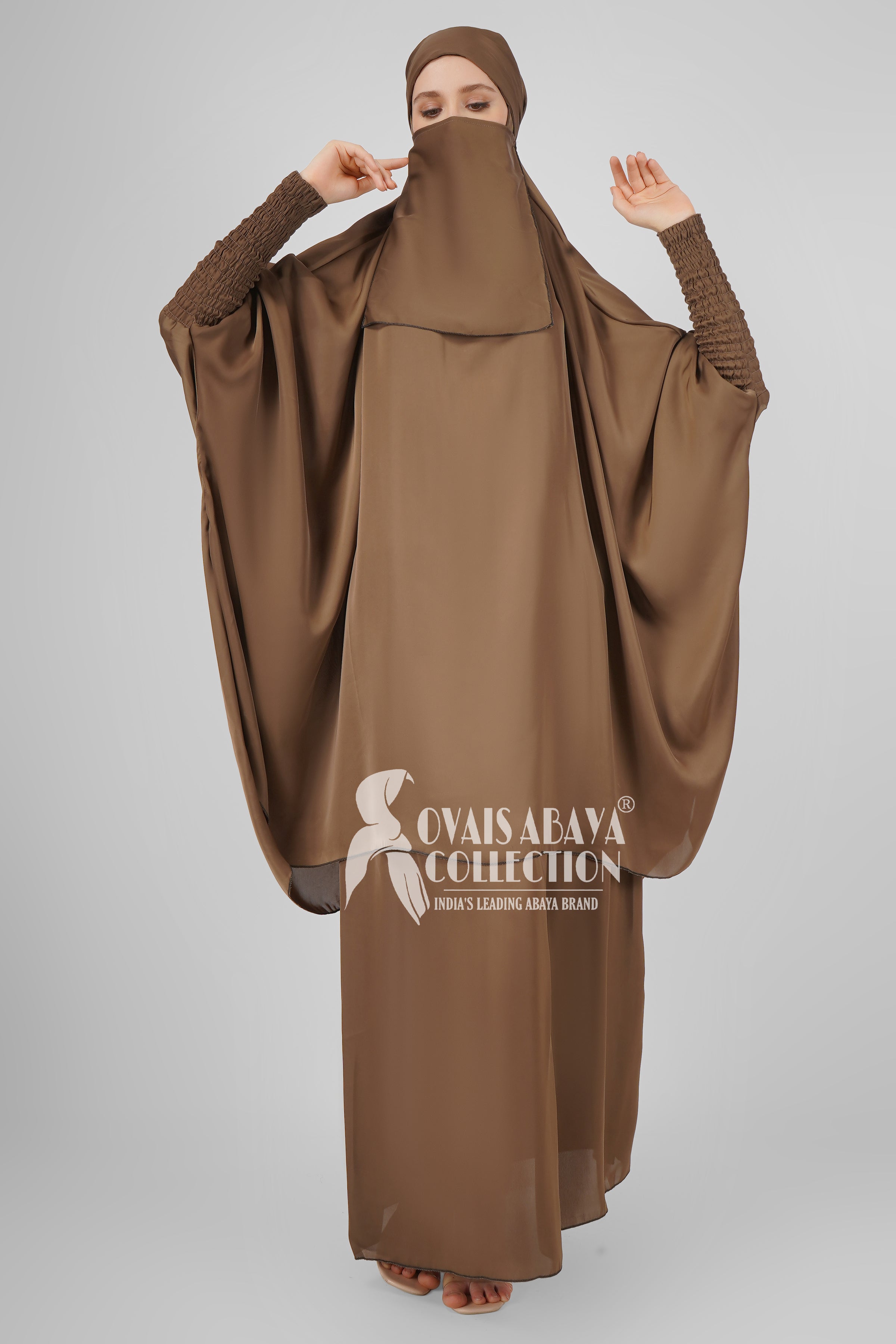 2 Piece Jilbab with Skirt Best of Daily Wear - ( DARK GHESTNUT LITE )