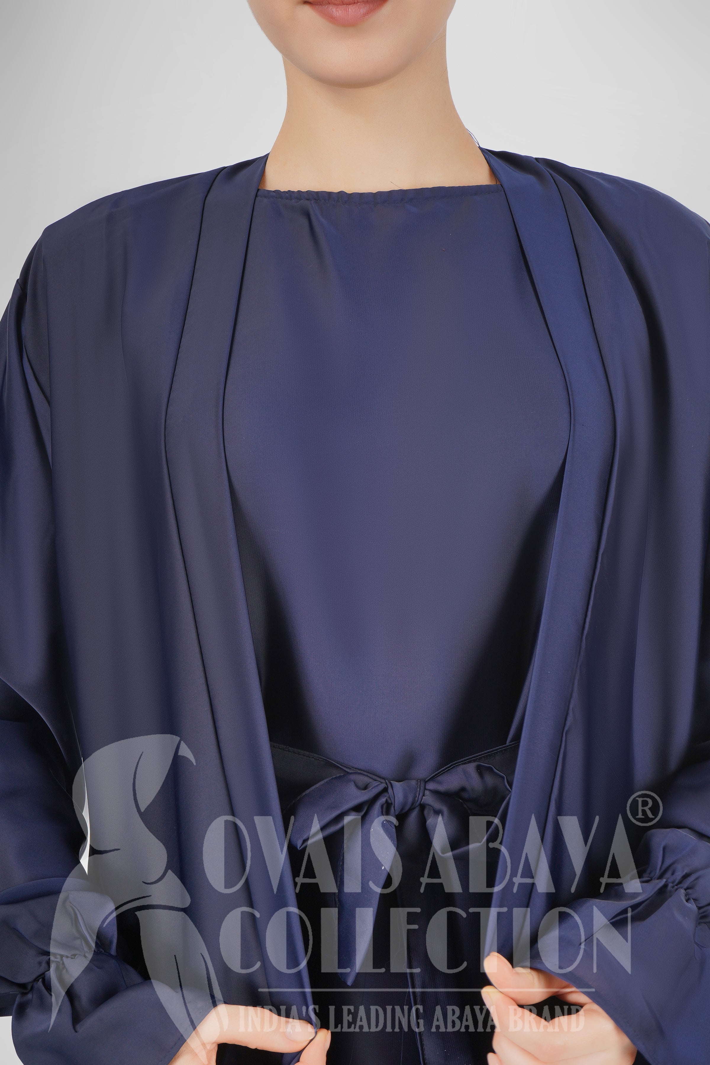 EBRAH BEAUTIFUL DOUBLE SHRUGS ABAYA NAVY BLUE ( NEW LAUNCH )