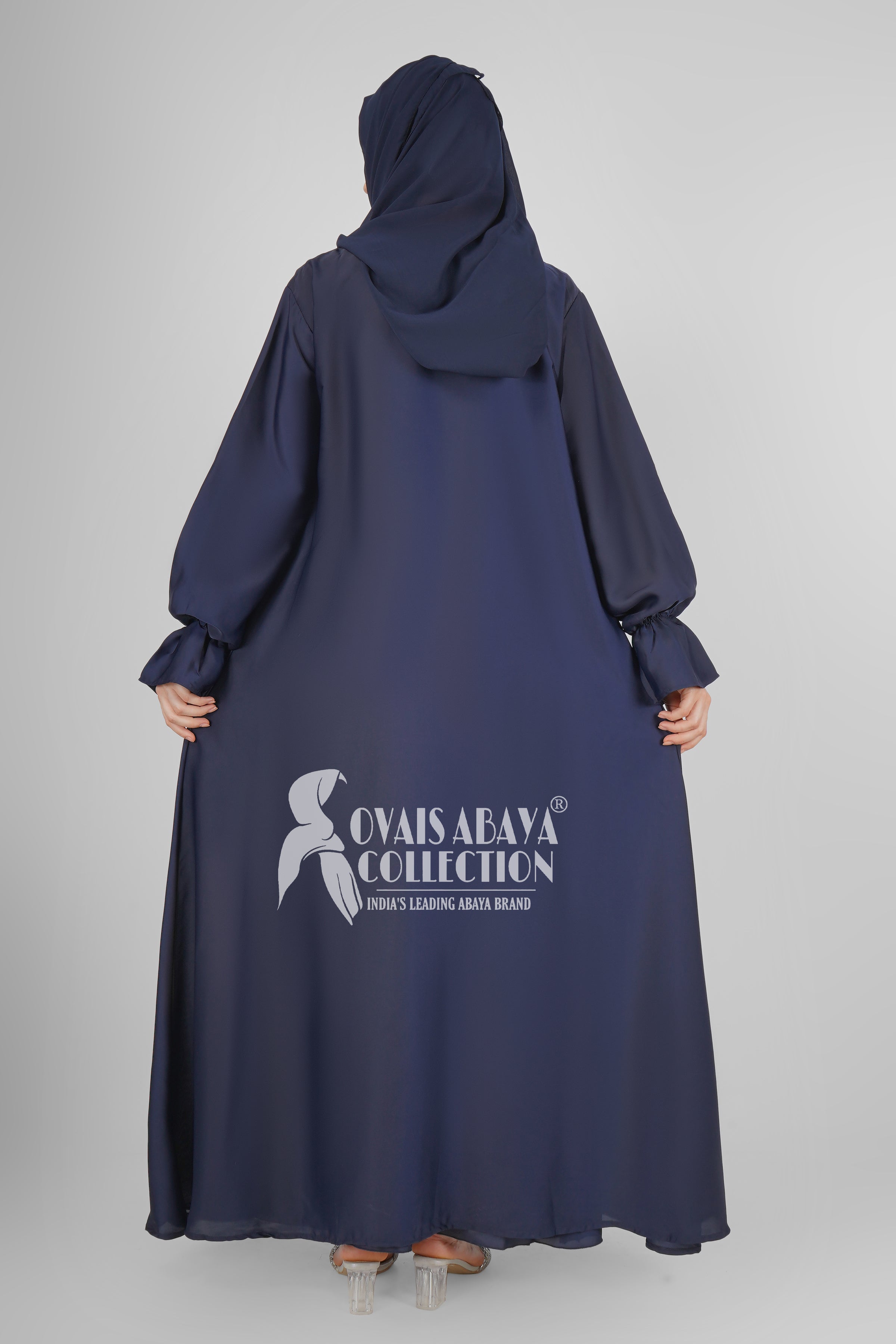 EBRAH BEAUTIFUL DOUBLE SHRUGS ABAYA NAVY BLUE ( NEW LAUNCH )