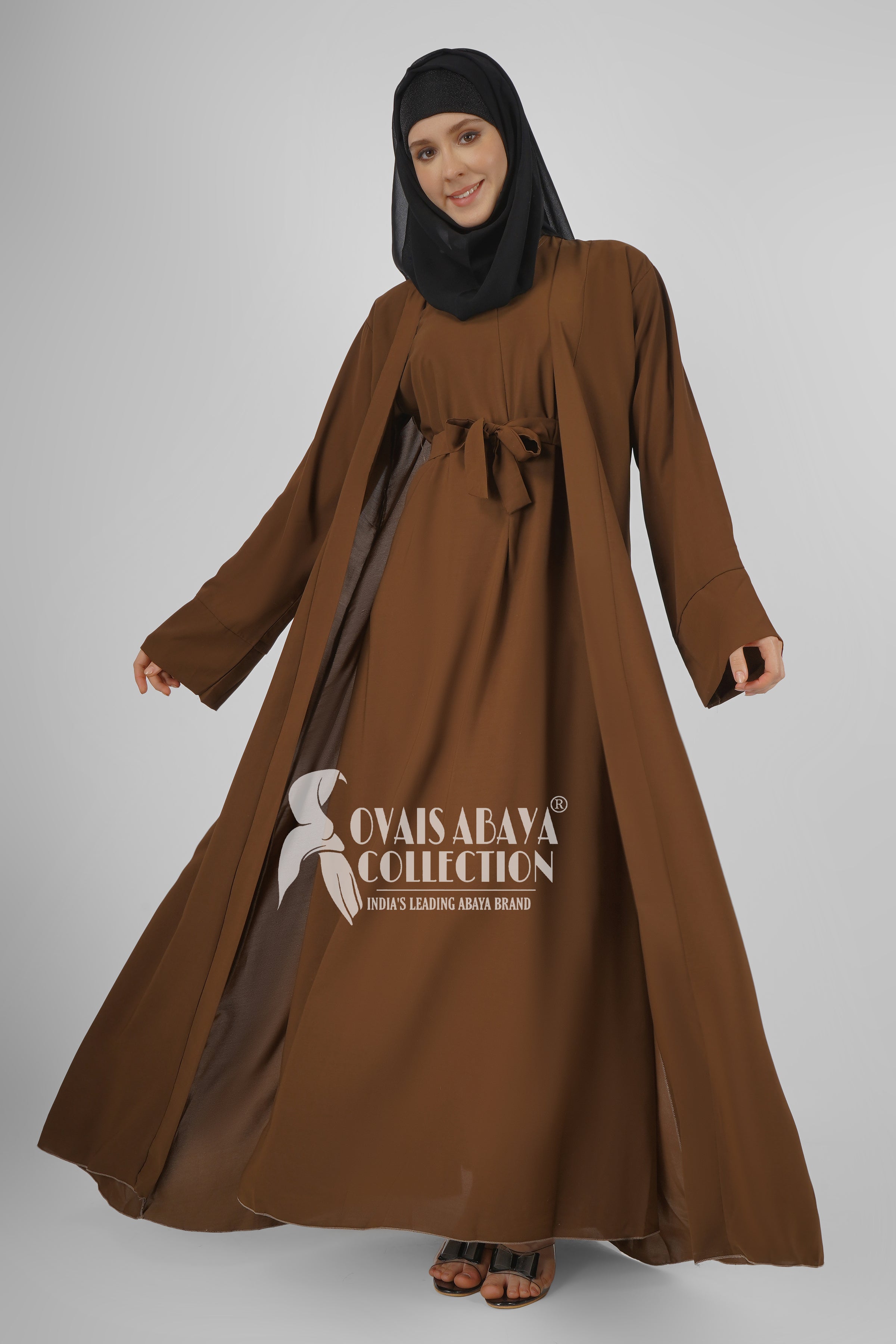 ANAM DOUBLE SHRUG ABAYA MOCHA BROWN  ( NEW LAUNCH )