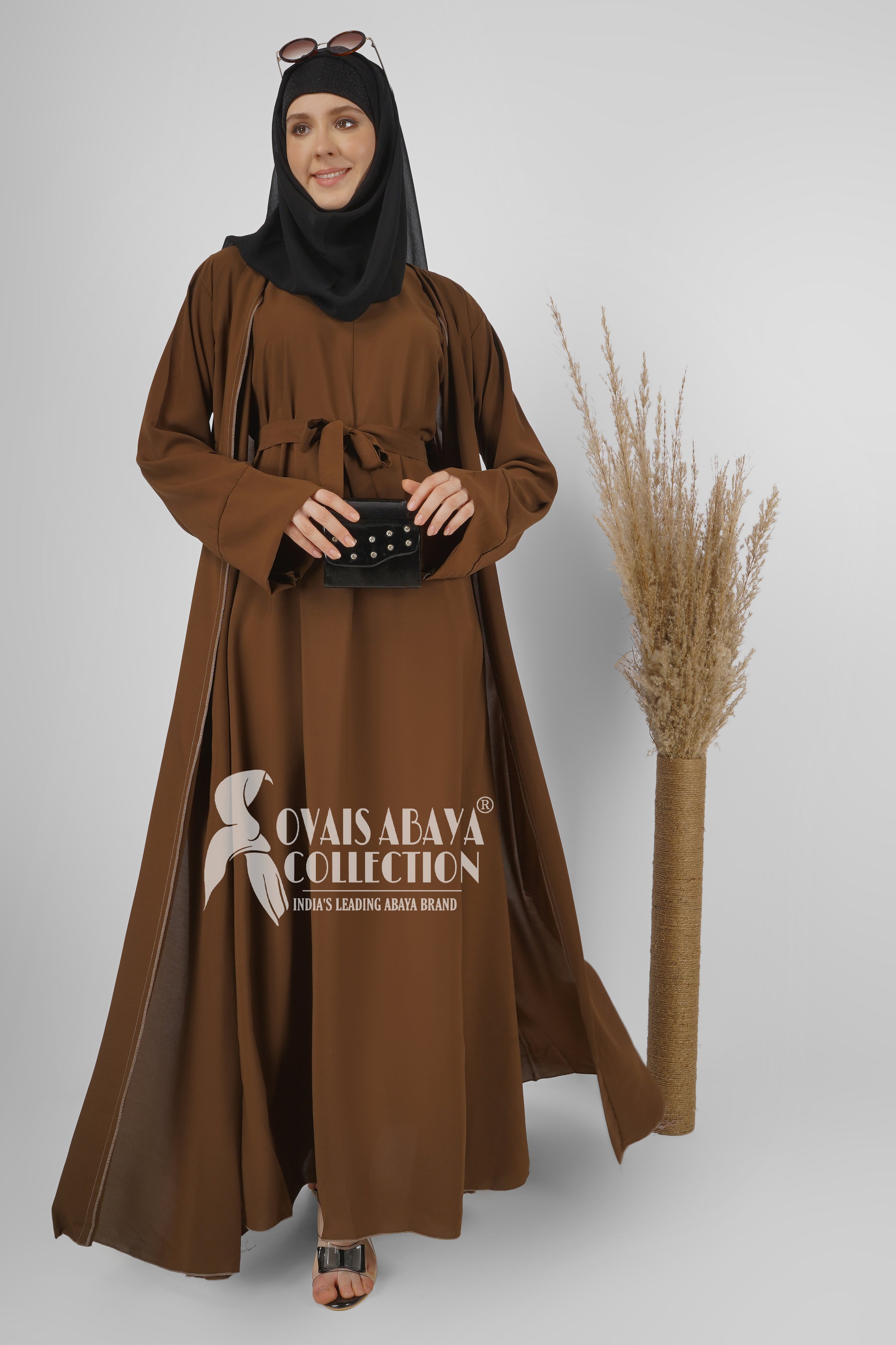 ANAM DOUBLE SHRUG ABAYA MOCHA BROWN  ( NEW LAUNCH )