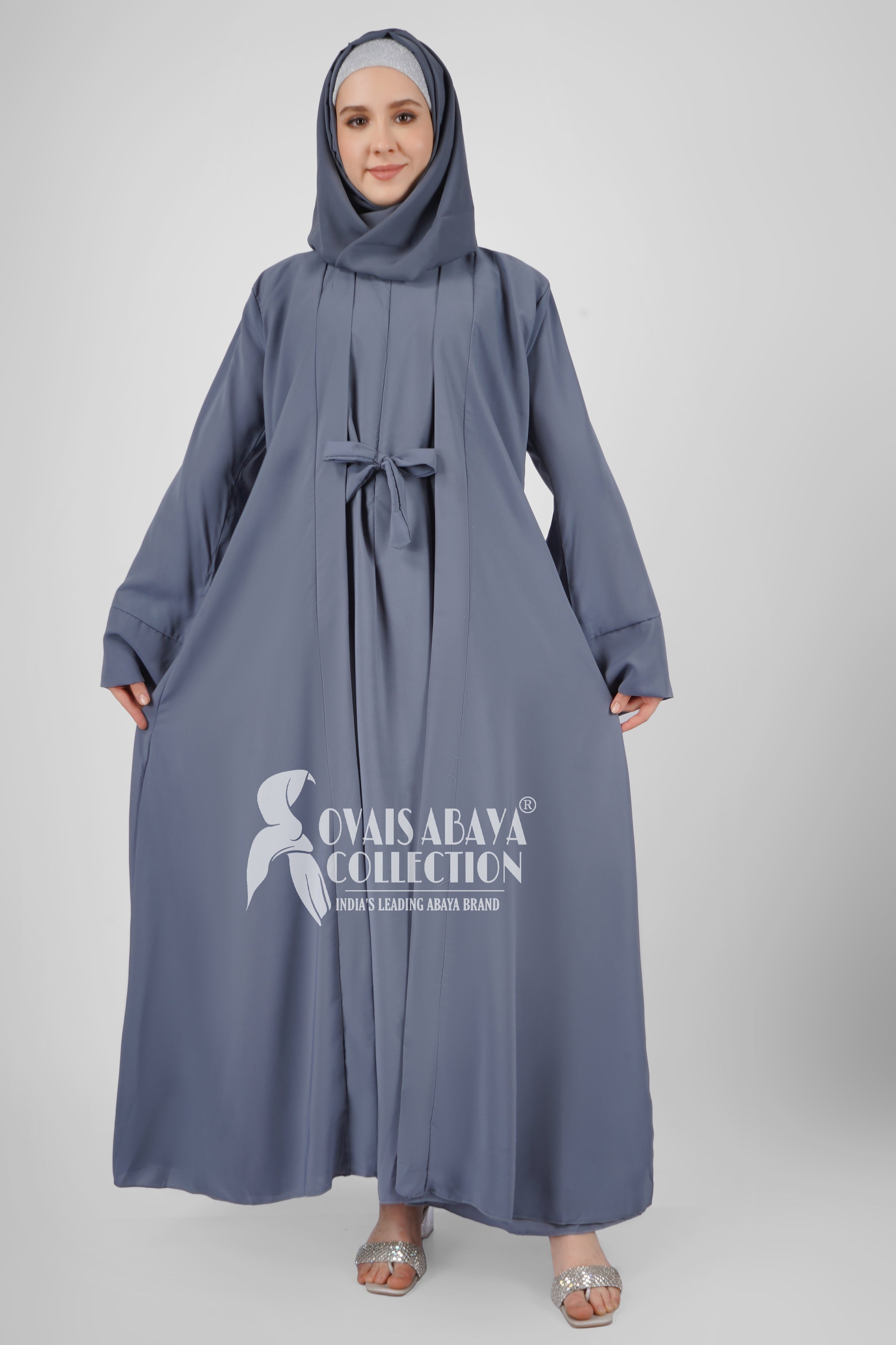 ANAM DOUBLE SHRUG ABAYA GRAY ( NEW LAUNCH )