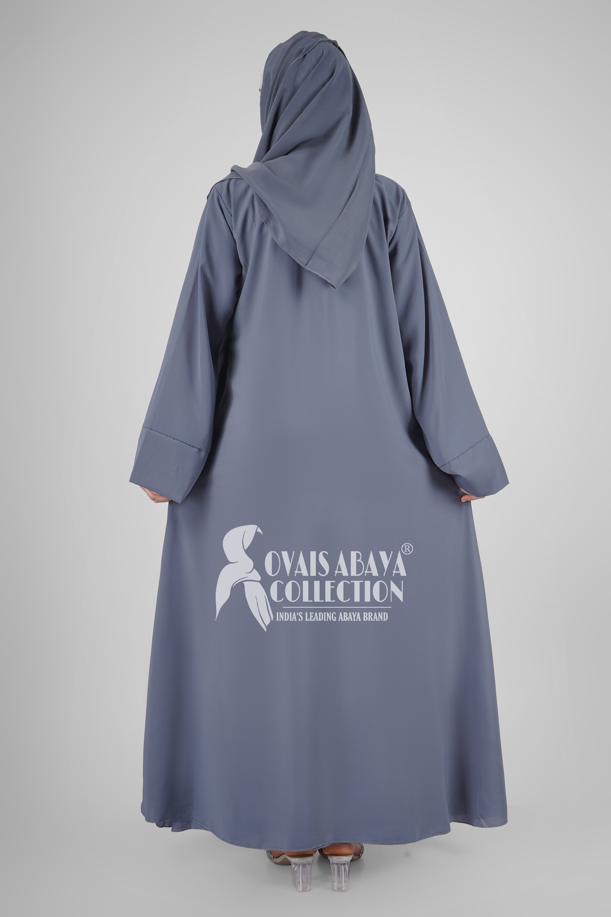 ANAM DOUBLE SHRUG ABAYA GRAY ( NEW LAUNCH )