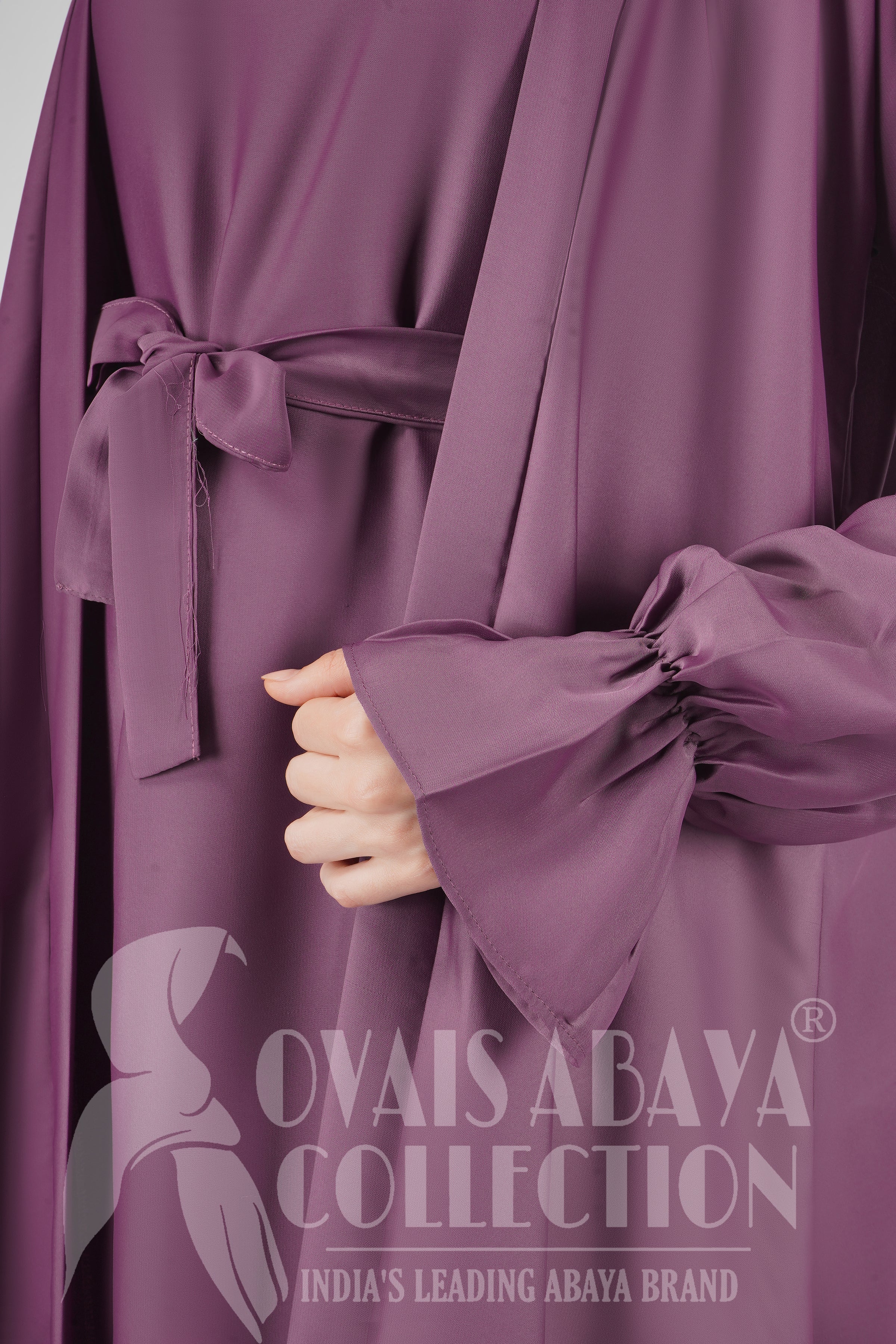 EBRAH BEAUTIFUL DOUBLE SHRUGS ABAYA LAVENDER ( NEW LAUNCH )