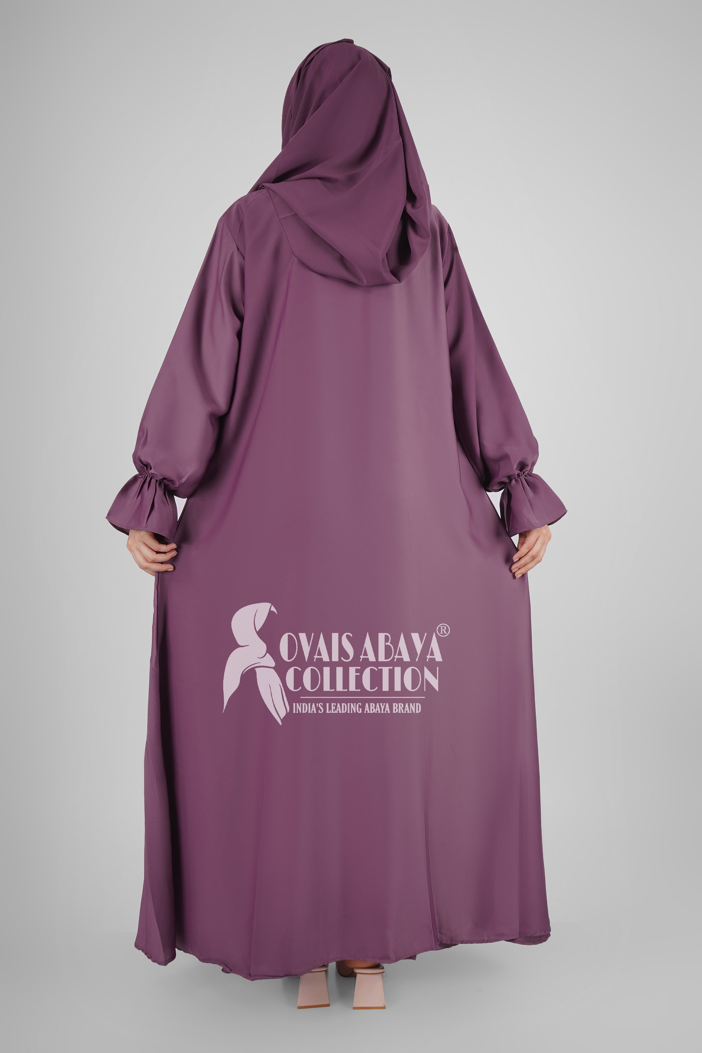 EBRAH BEAUTIFUL DOUBLE SHRUGS ABAYA LAVENDER ( NEW LAUNCH )