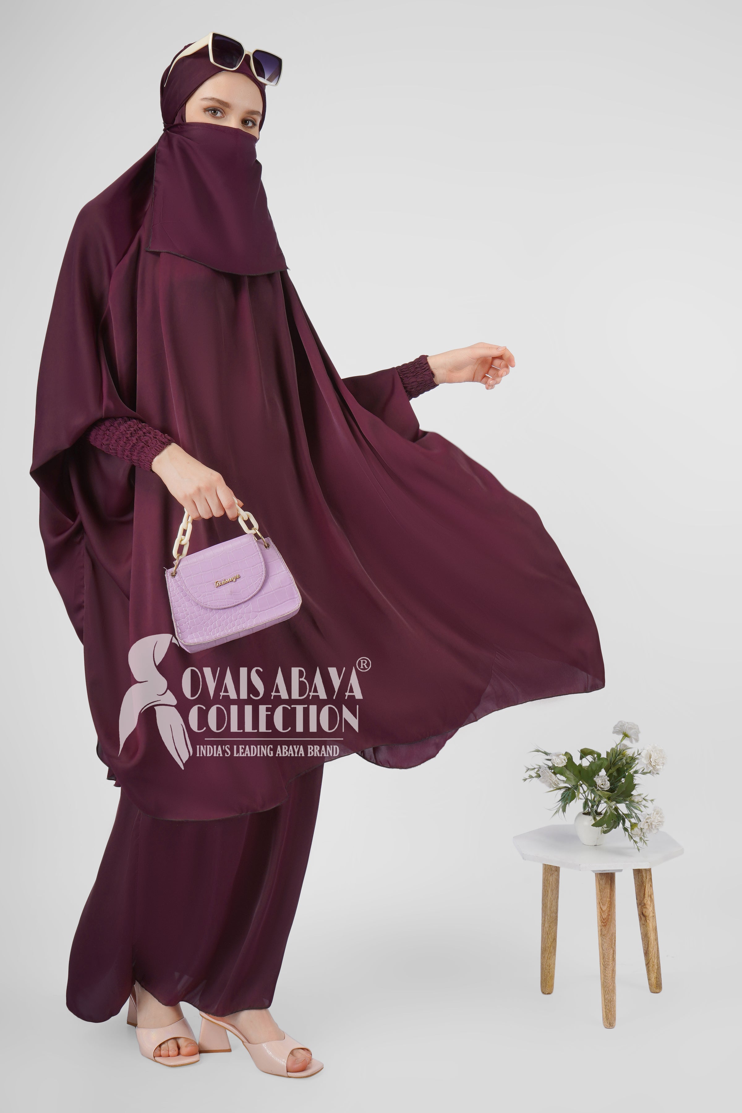 2 Piece Jilbab with Skirt Best of Daily Wear - ( WINE )