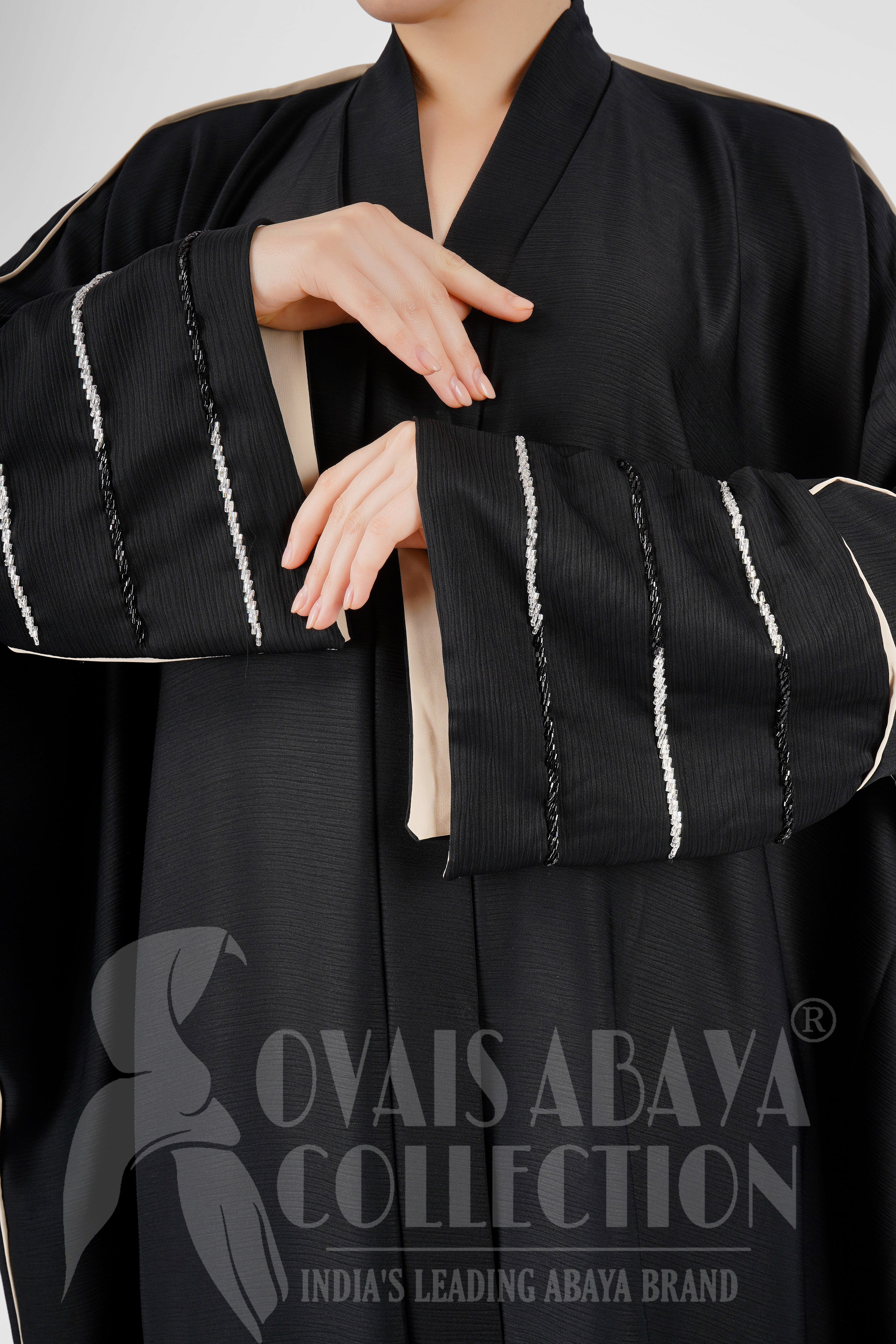 ALISHA HANDWORK BEAUTIFULL SLEEVE KAFTAN ABAYA ( IMPORTED COLLECTION )