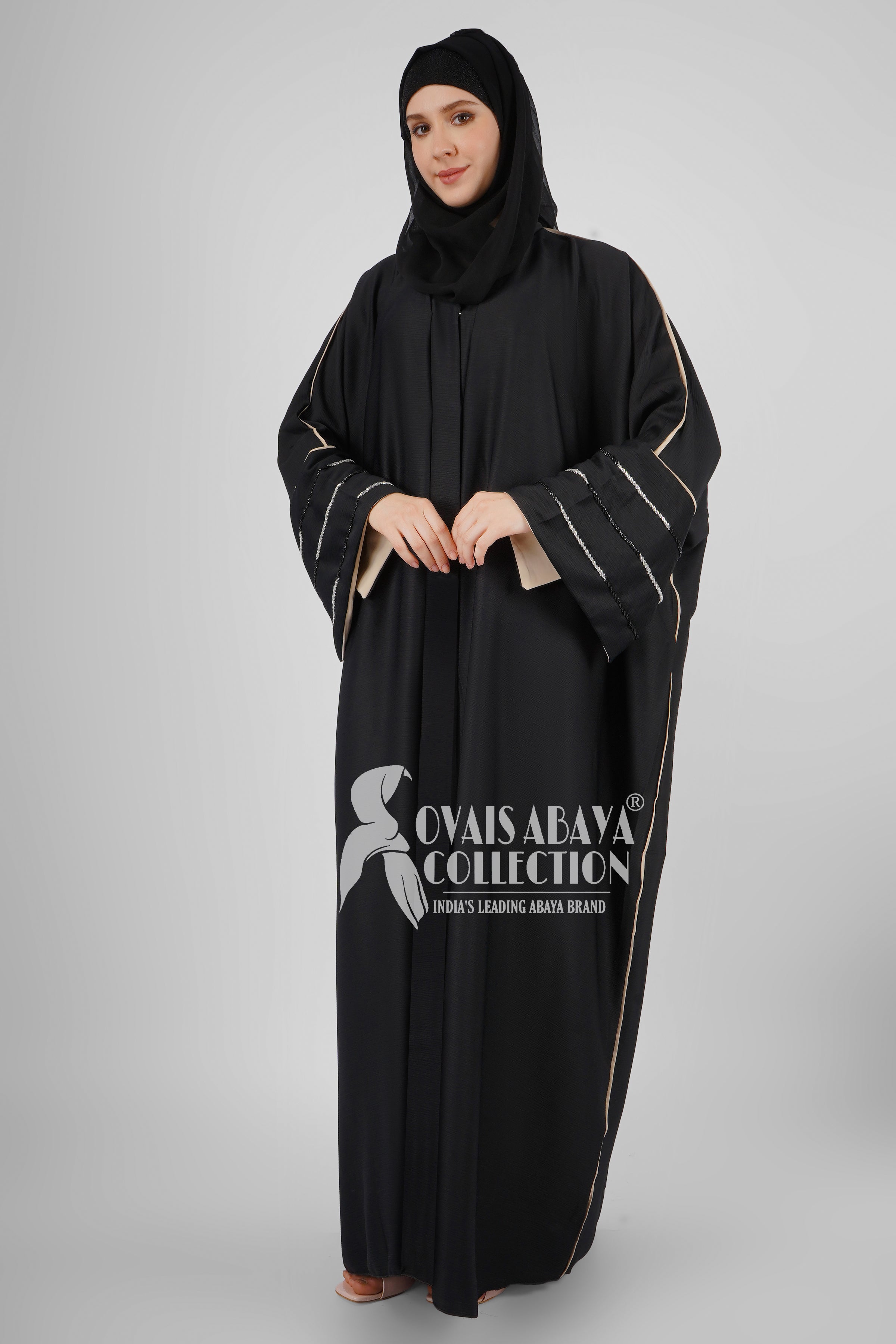 ALISHA HANDWORK BEAUTIFULL SLEEVE KAFTAN ABAYA ( IMPORTED COLLECTION )