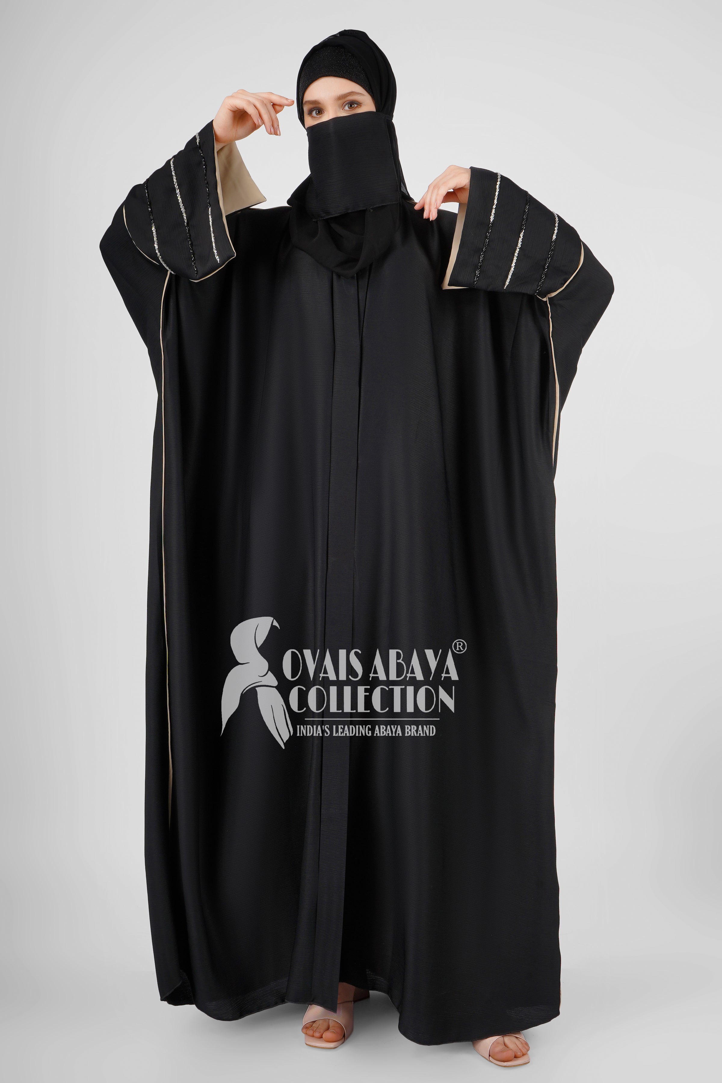 ALISHA HANDWORK BEAUTIFULL SLEEVE KAFTAN ABAYA ( IMPORTED COLLECTION )