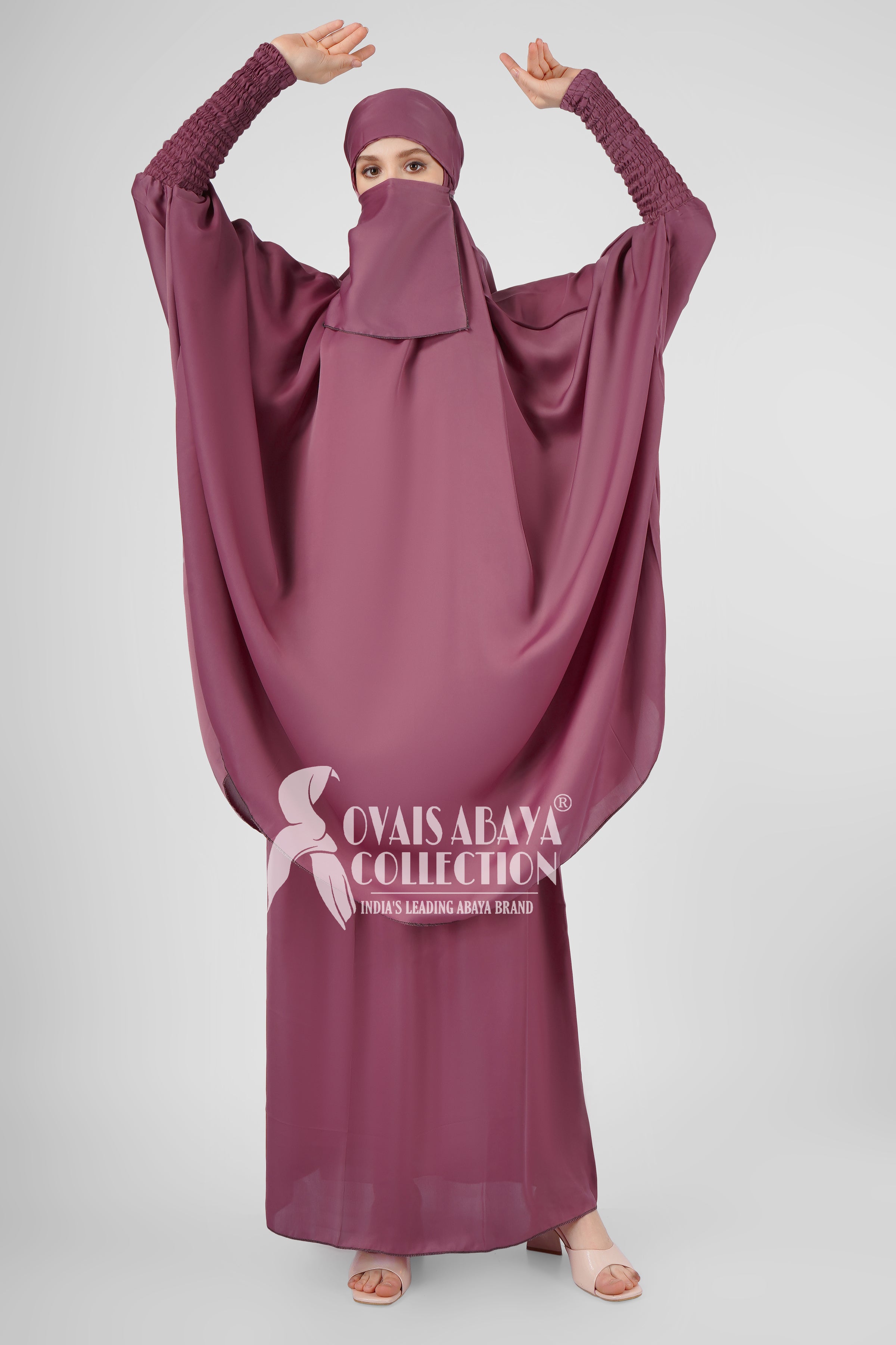 2 Piece Jilbab with Skirt Best of Daily Wear - ( MAUVE PINK )