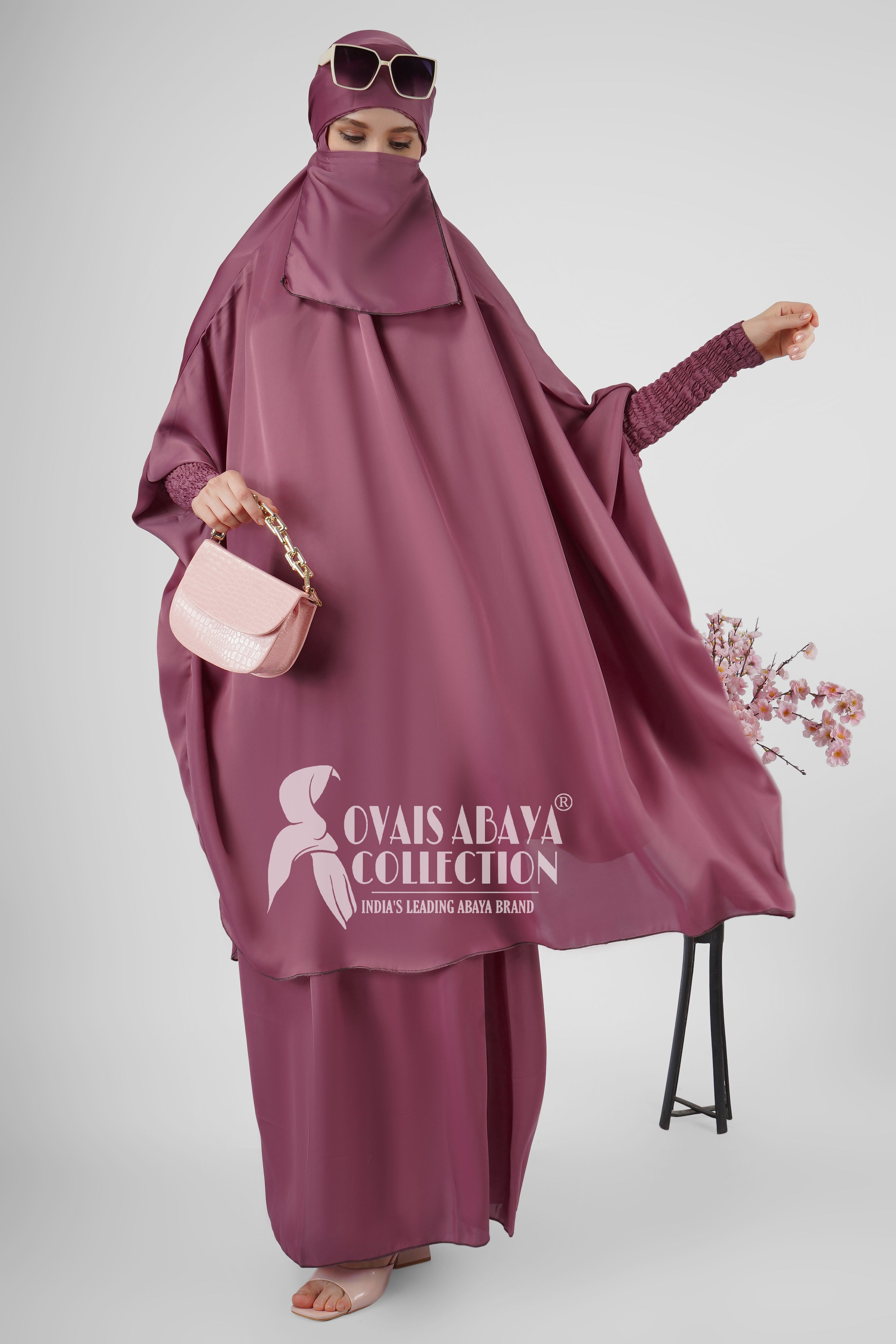 2 Piece Jilbab with Skirt Best of Daily Wear - ( MAUVE PINK )