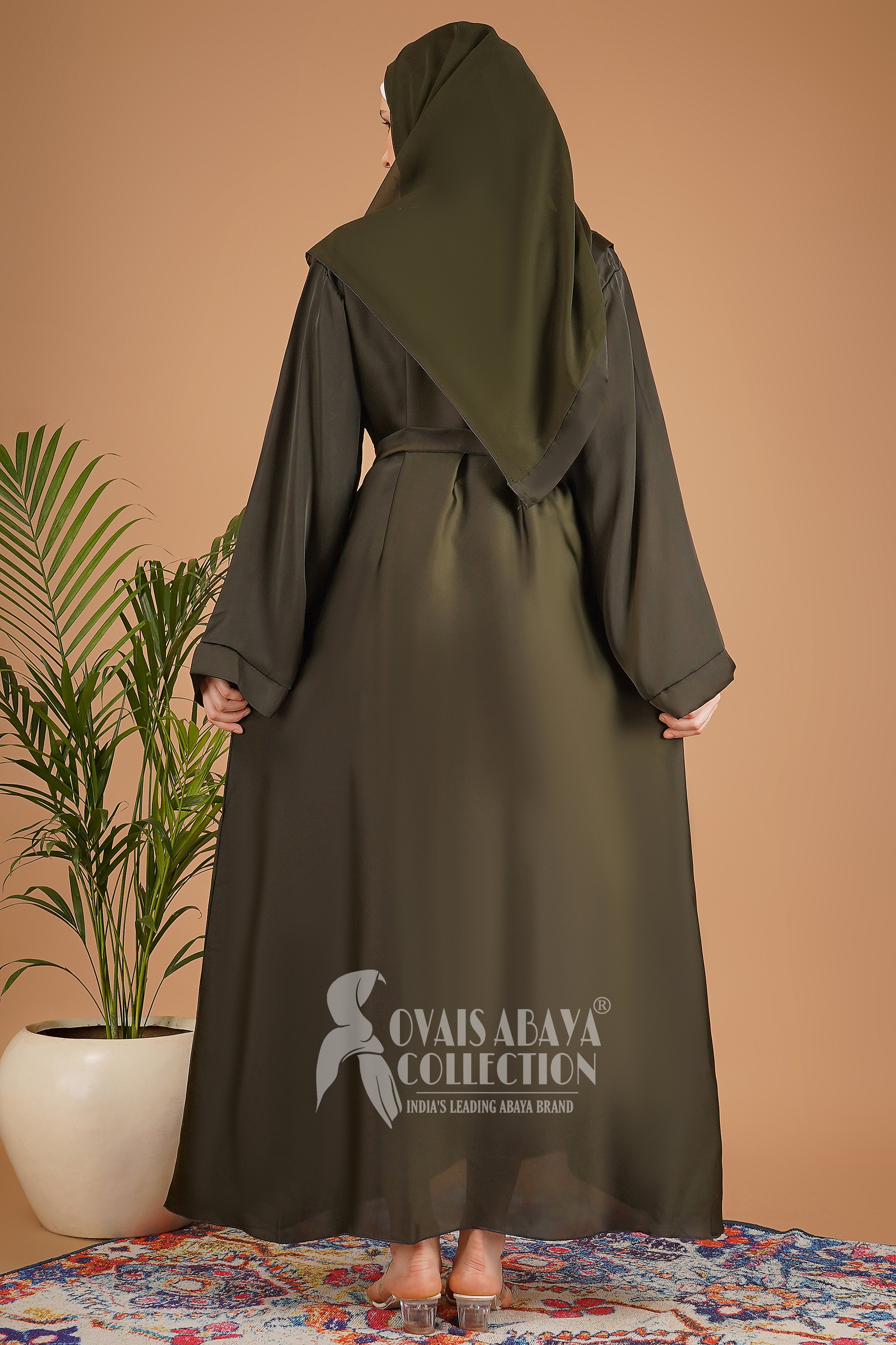 10IN Daily Wear Basic Abaya - ( OLIVE )