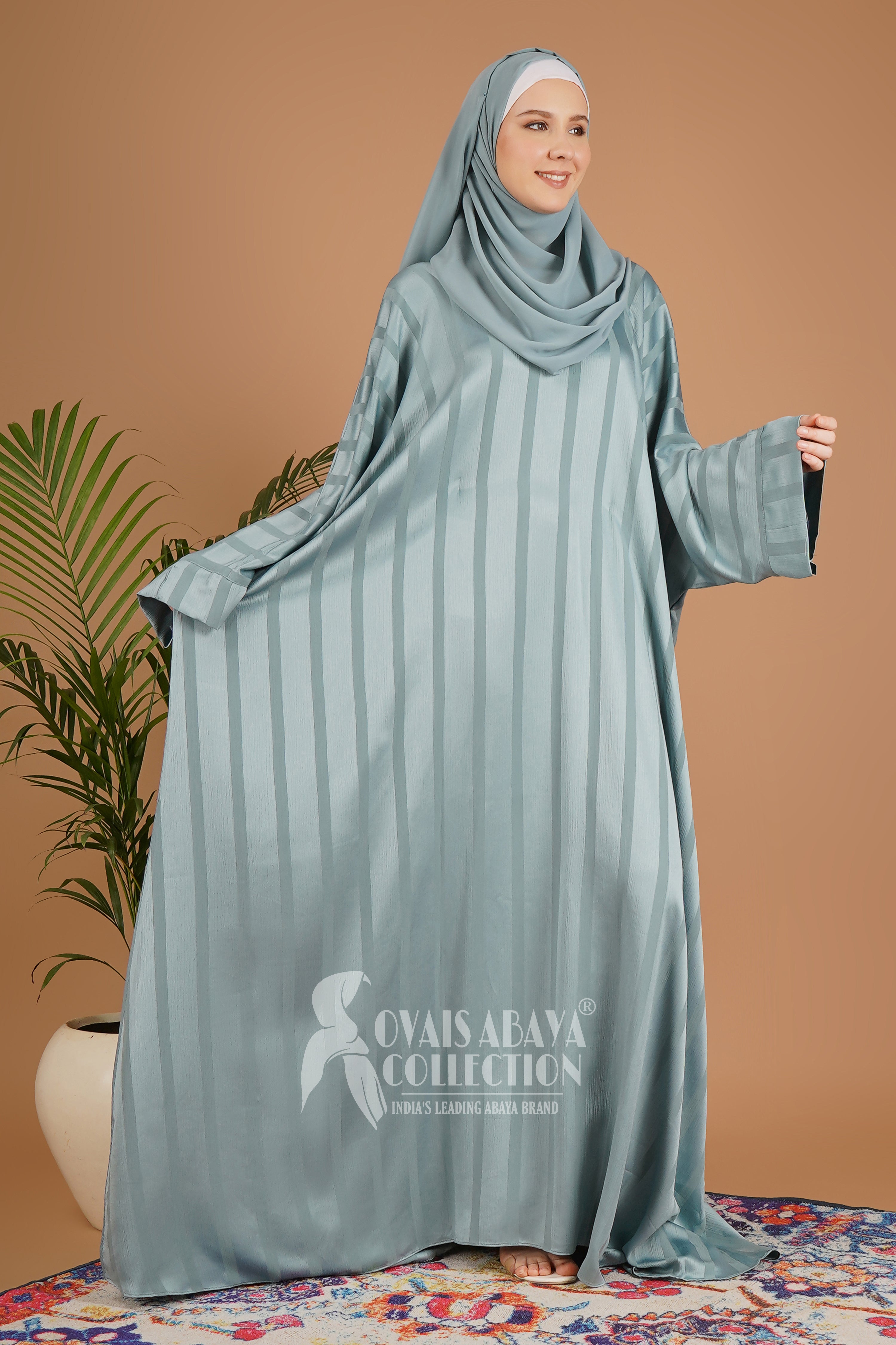 Anabia Turkish Basic Kaftan Abaya SEA GREEN ( NEW LAUNCH )