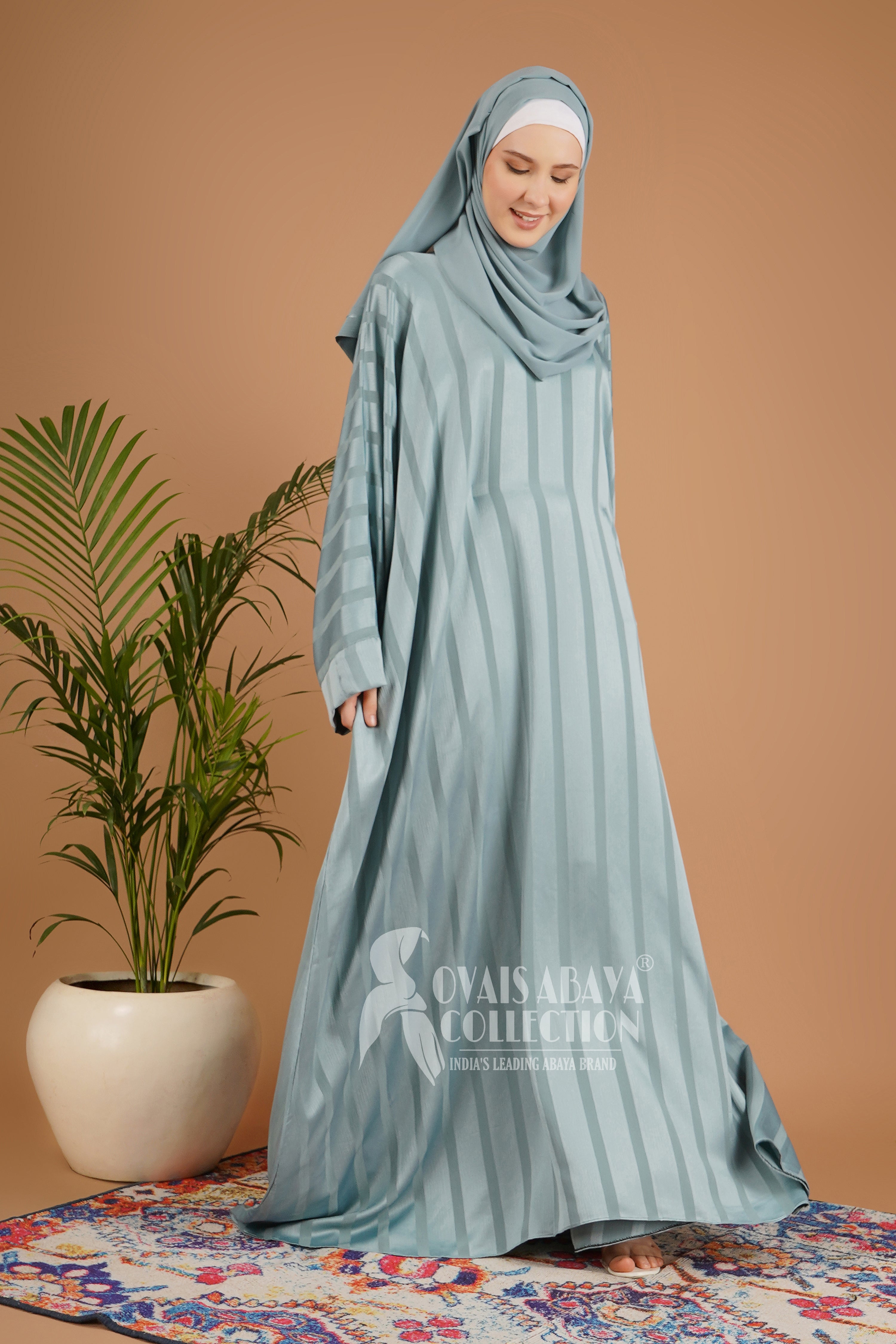 Anabia Turkish Basic Kaftan Abaya SEA GREEN ( NEW LAUNCH )