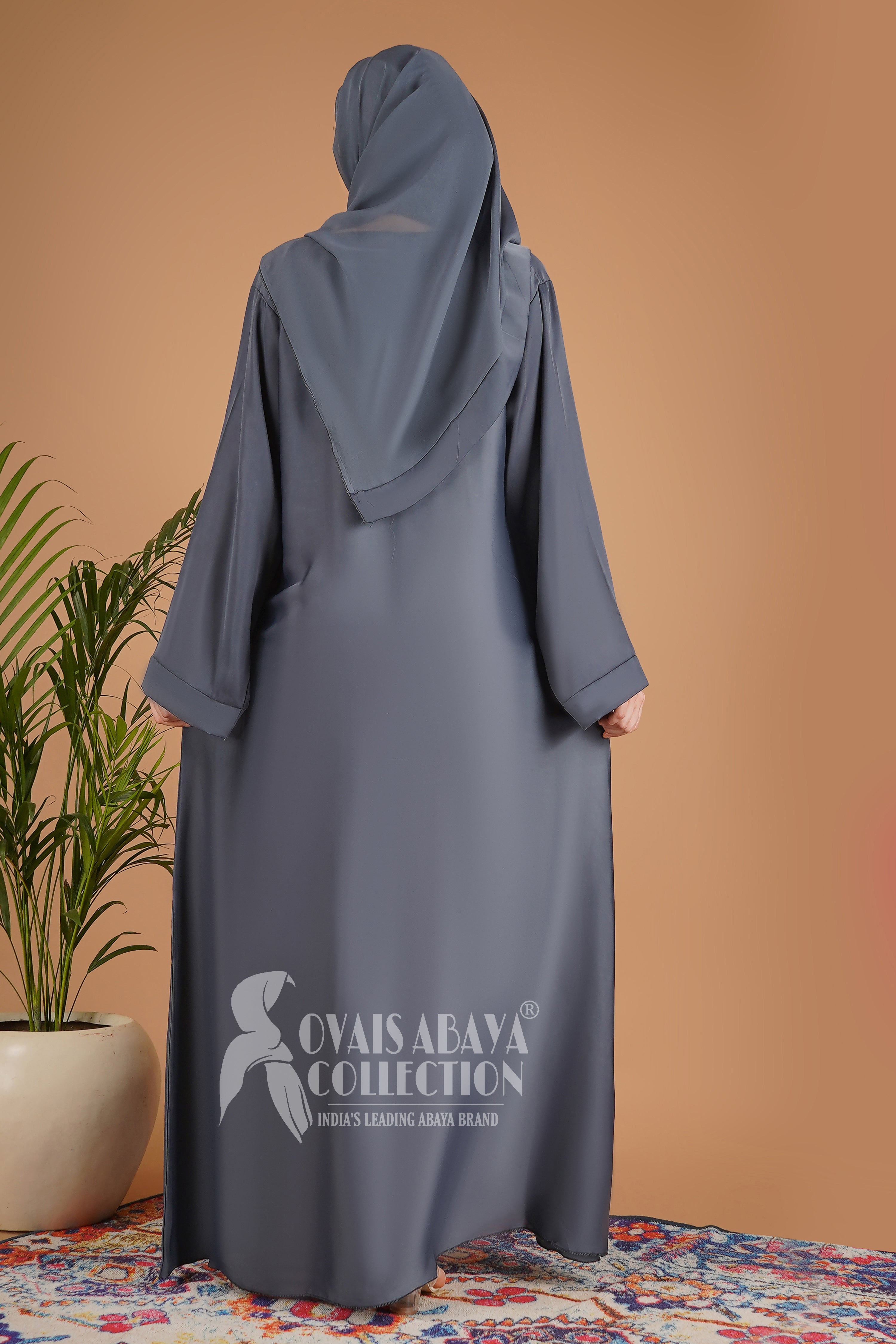 10IN Daily Wear Basic Abaya - ( LITE GRAY )