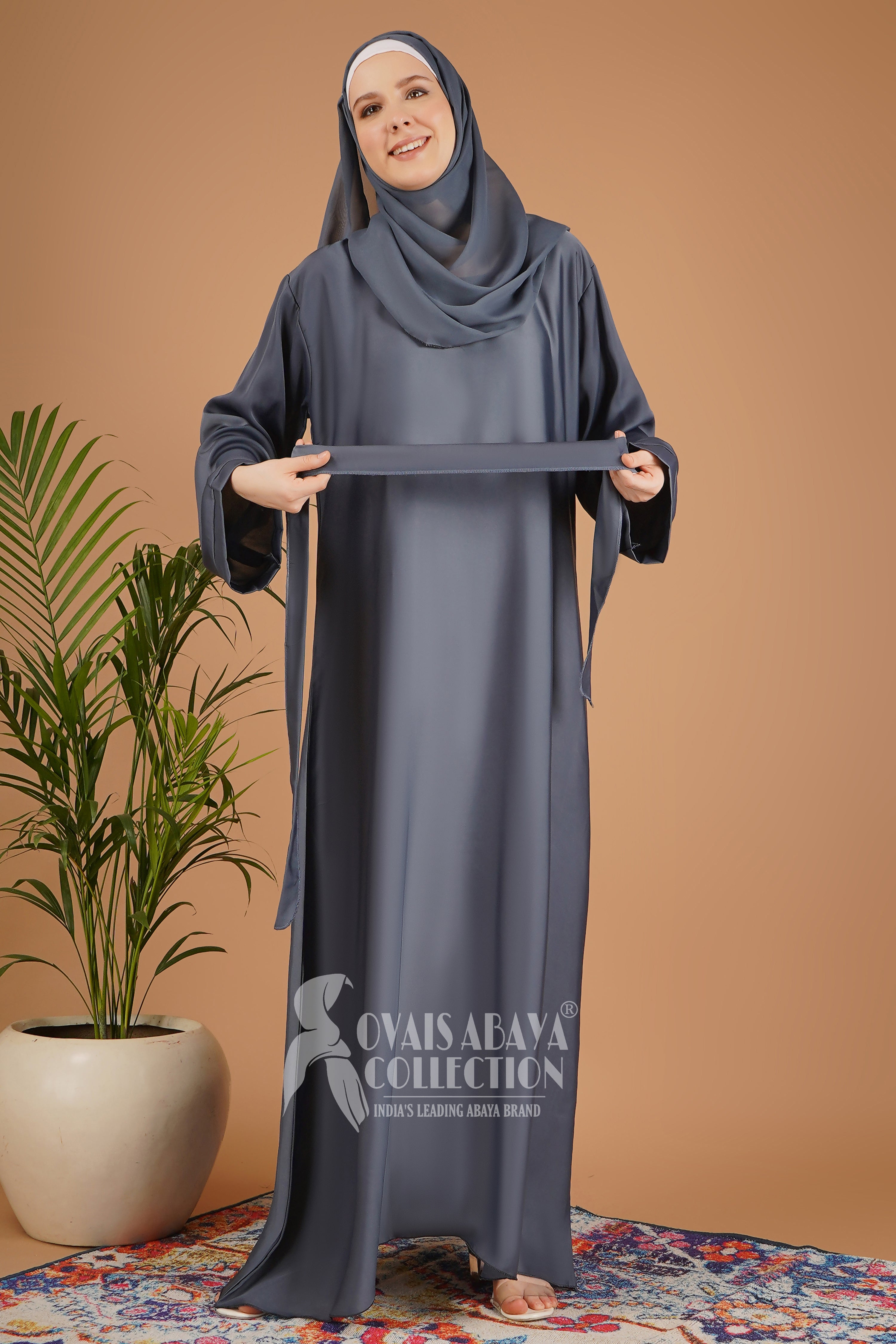 10IN Daily Wear Basic Abaya - ( LITE GRAY )