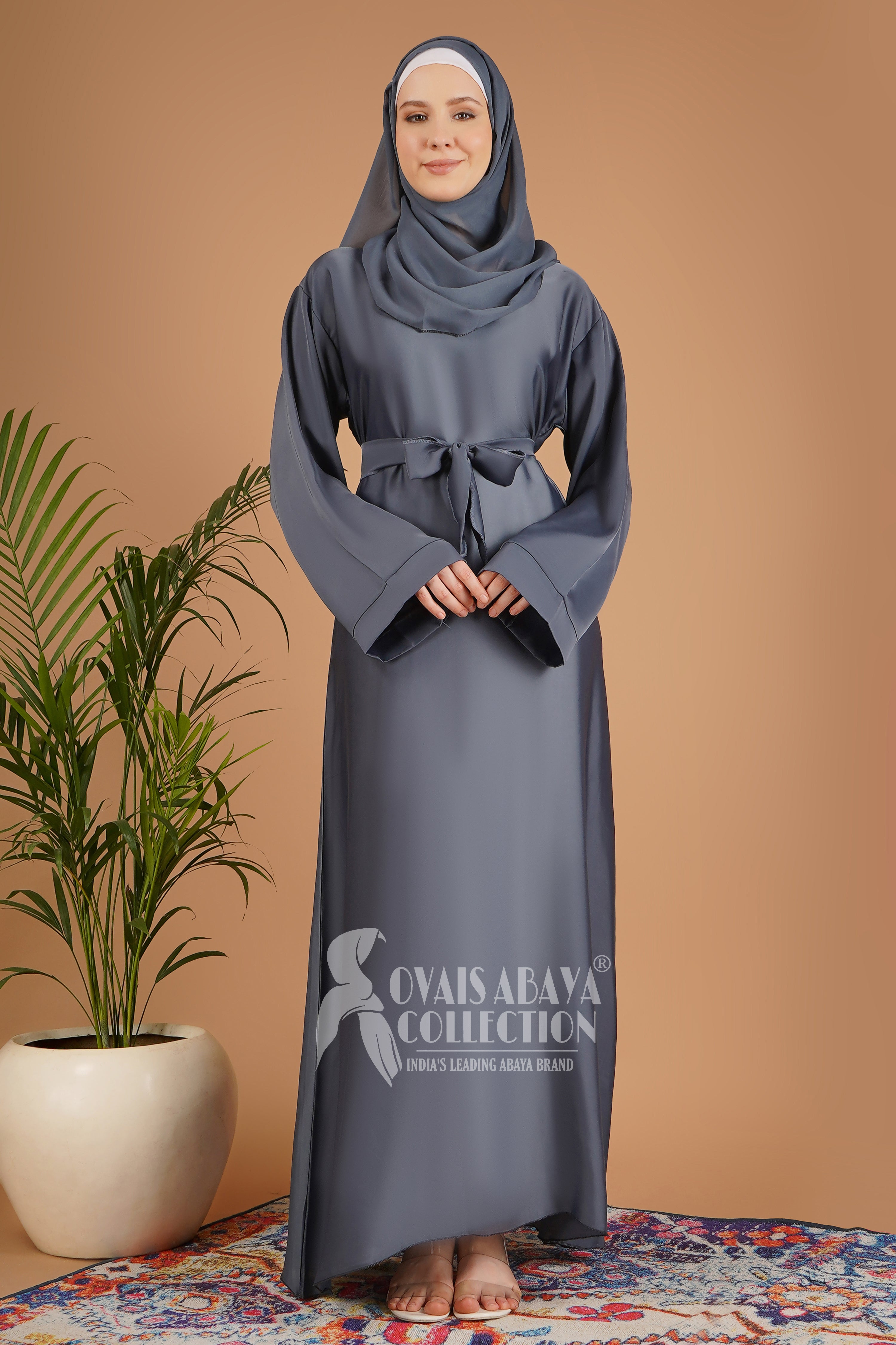 10IN Daily Wear Basic Abaya - ( LITE GRAY )