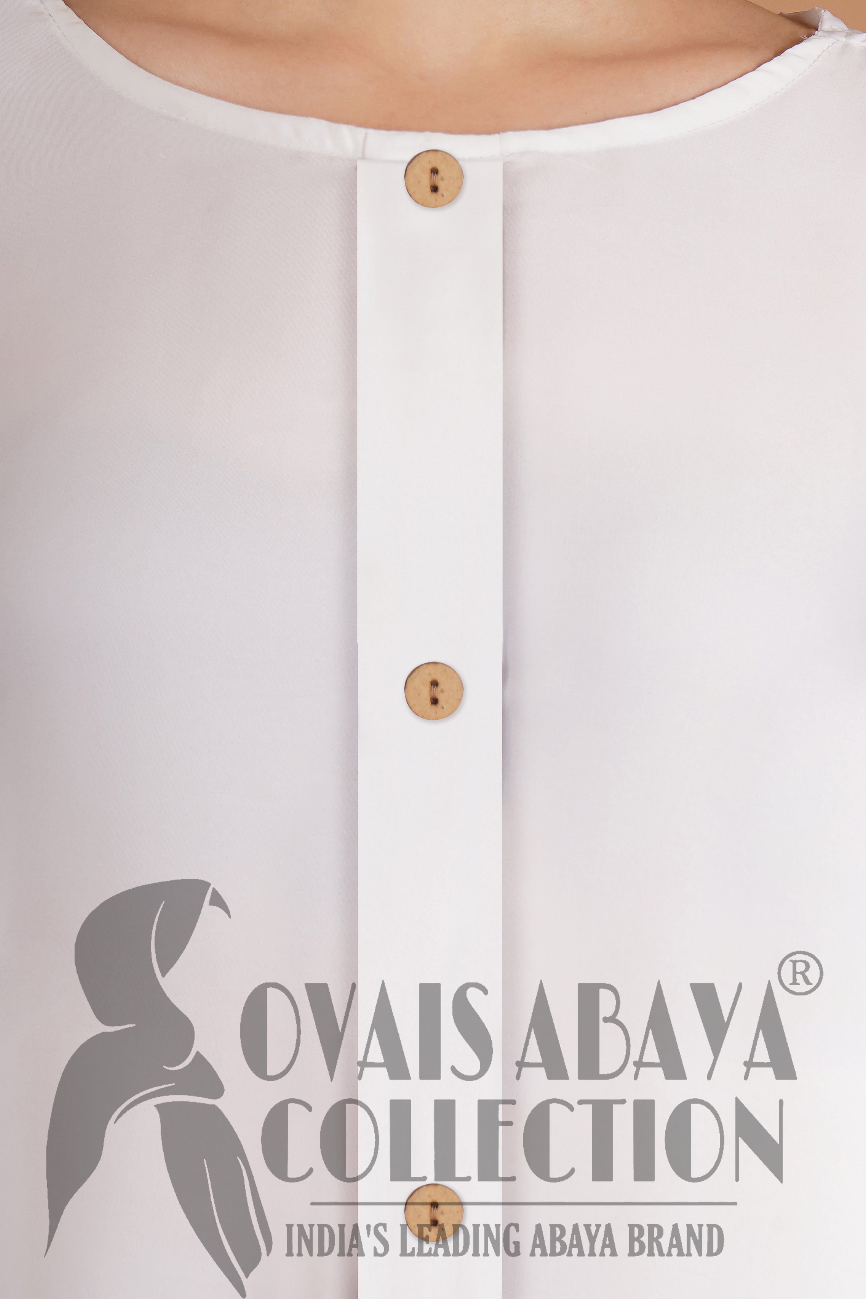 Shaziya puff Sleeves Button Kaftan Abaya - WHITE ( New Launch )