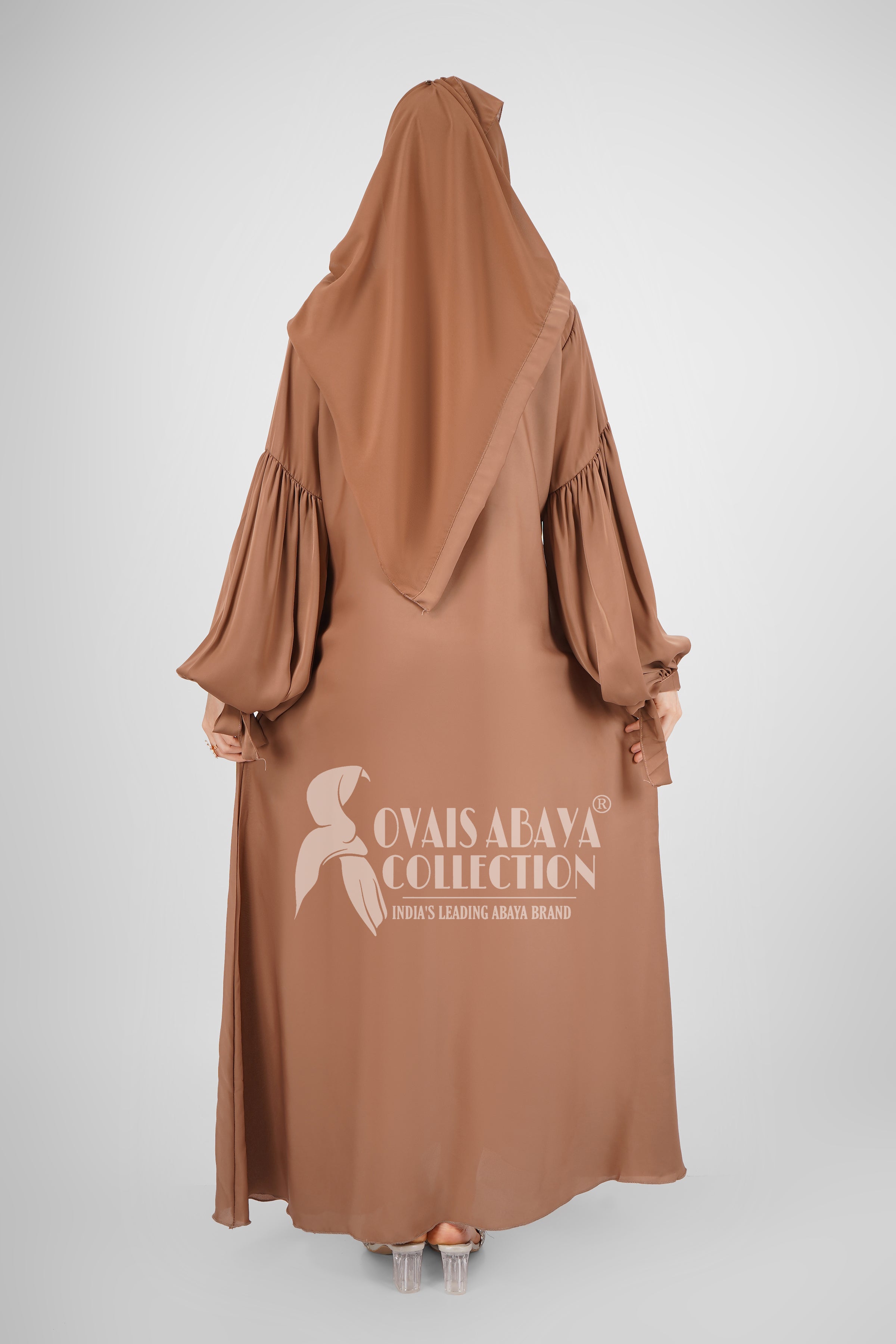 Tahura Balloon Sleeves Abaya ( NUDE )