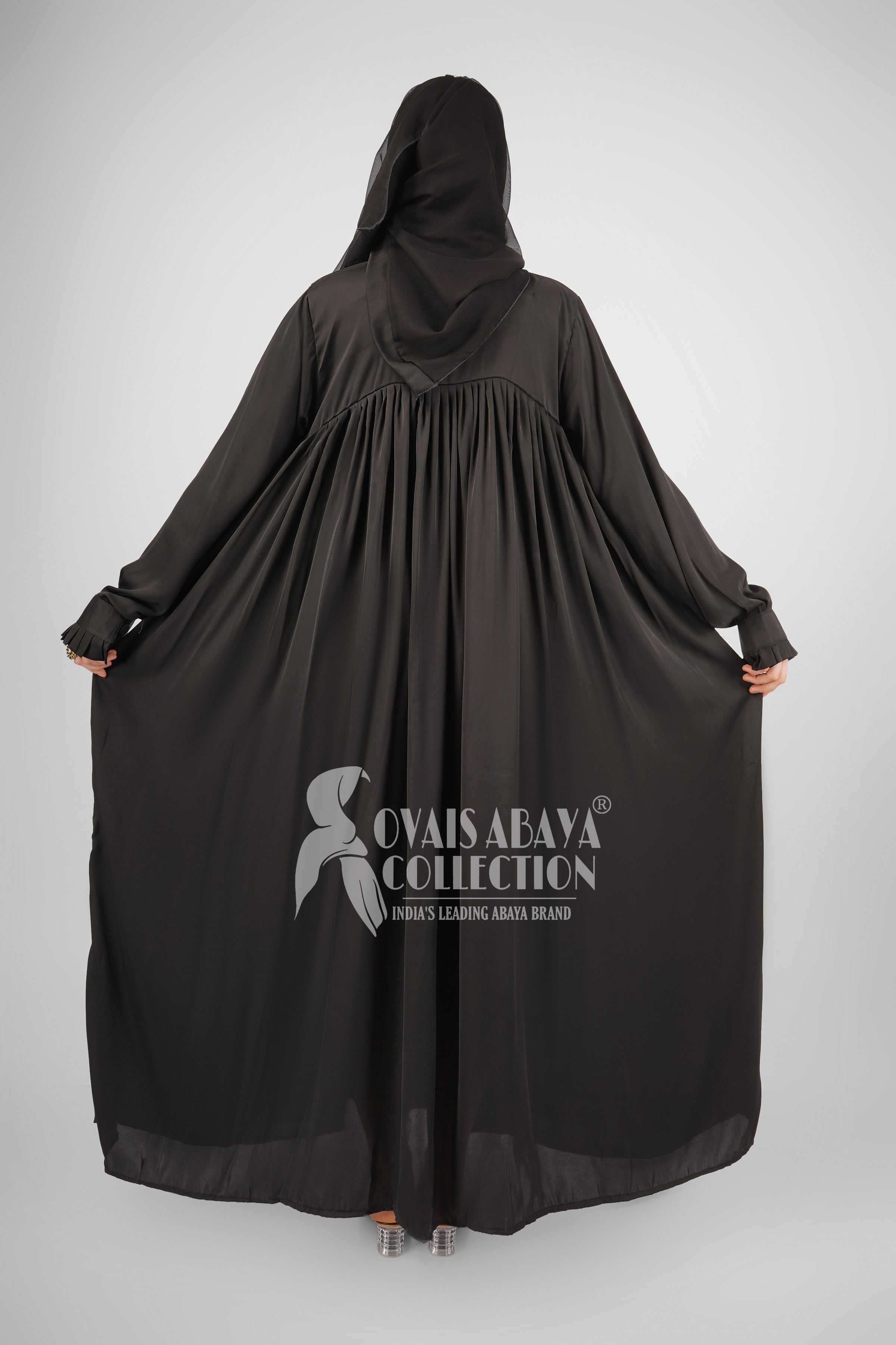 New Collar Plate work & Beautifull Buttons work Abaya ( BLACK )