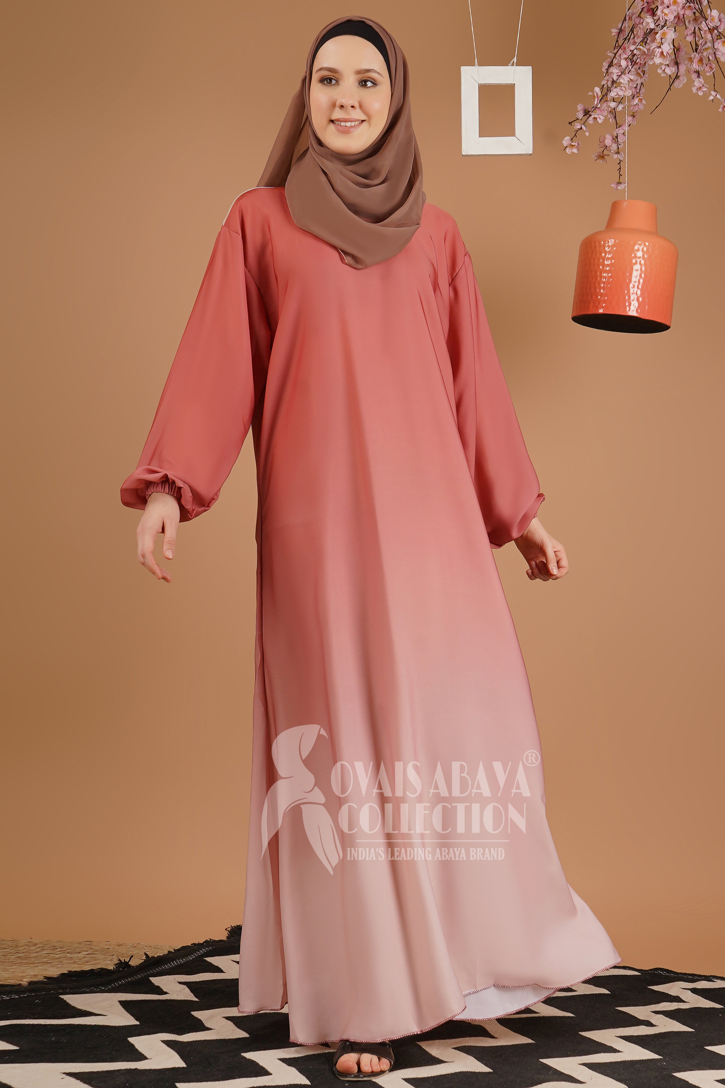 Aliza Orignal Plain Abaya - PEACH ( NEW LAUNCH )