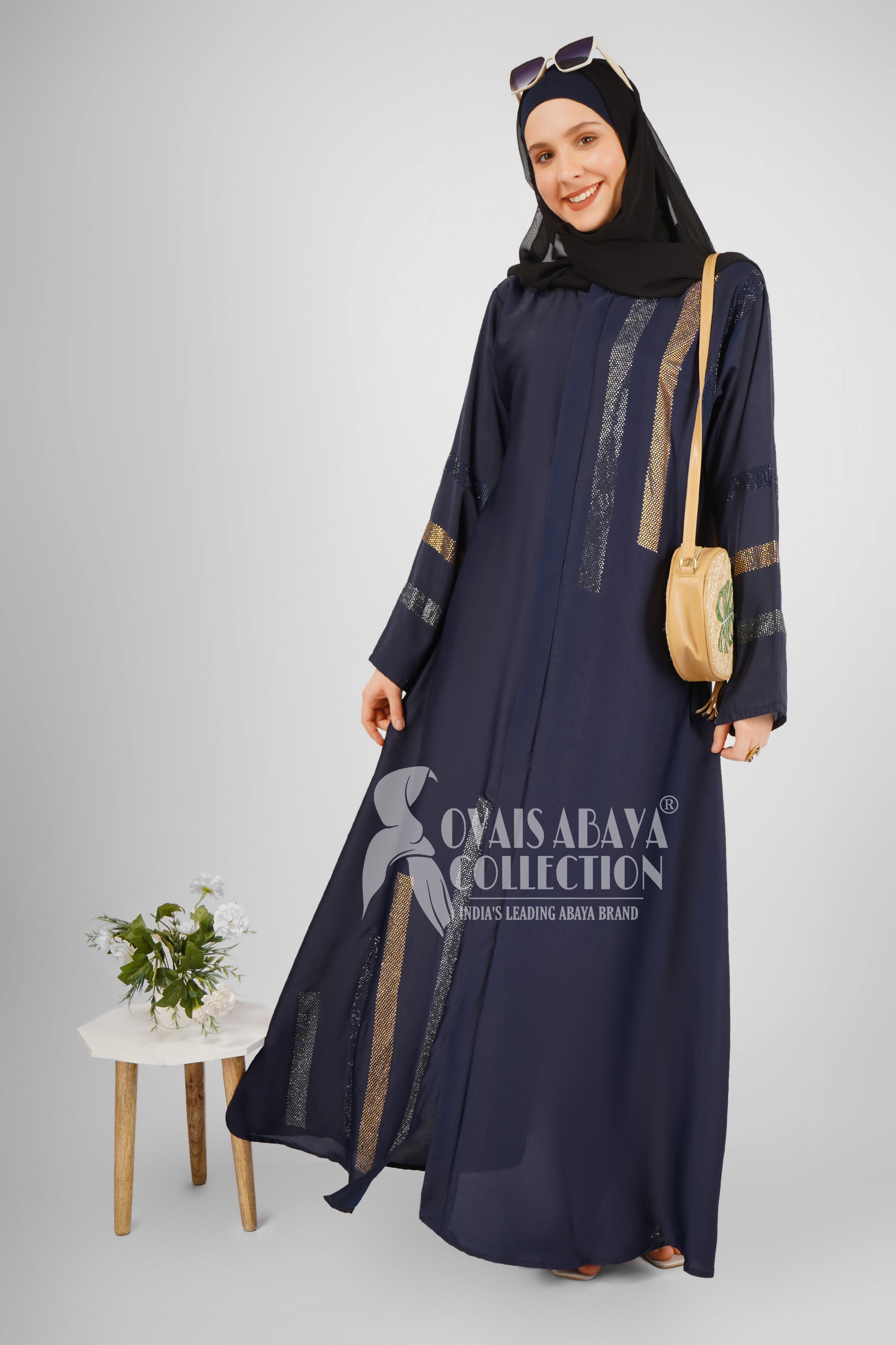 Saima Zipper Abaya BLUE ( NEW LAUNCH )