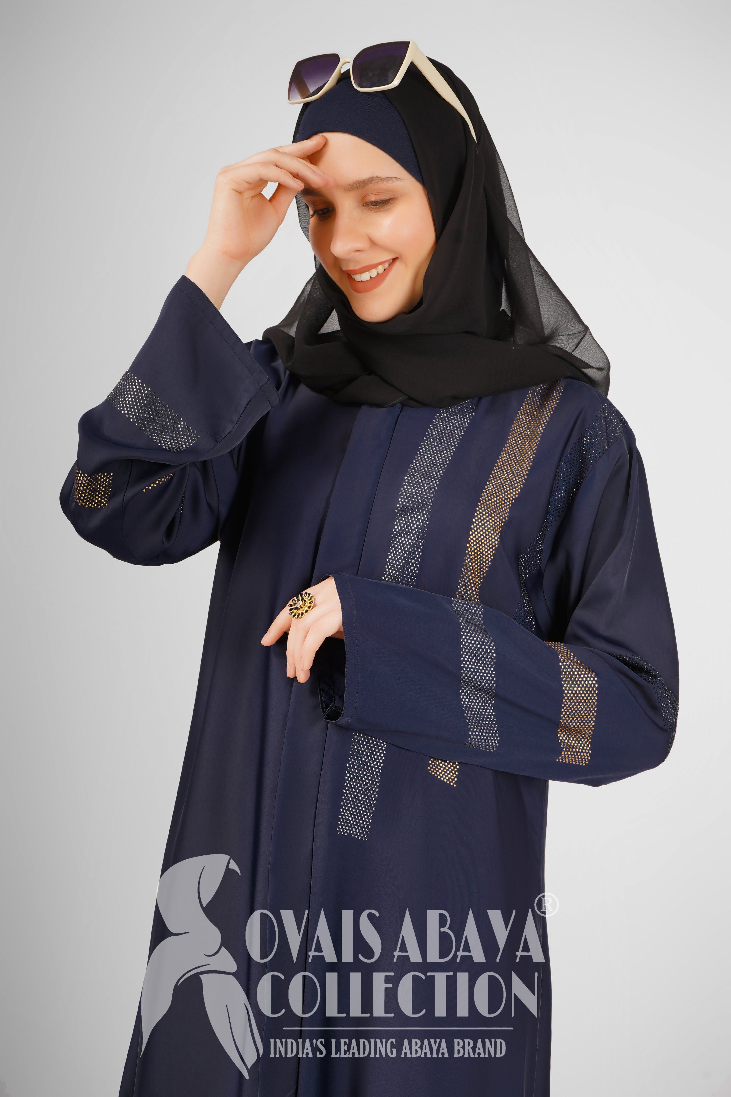 Saima Zipper Abaya BLUE ( NEW LAUNCH )