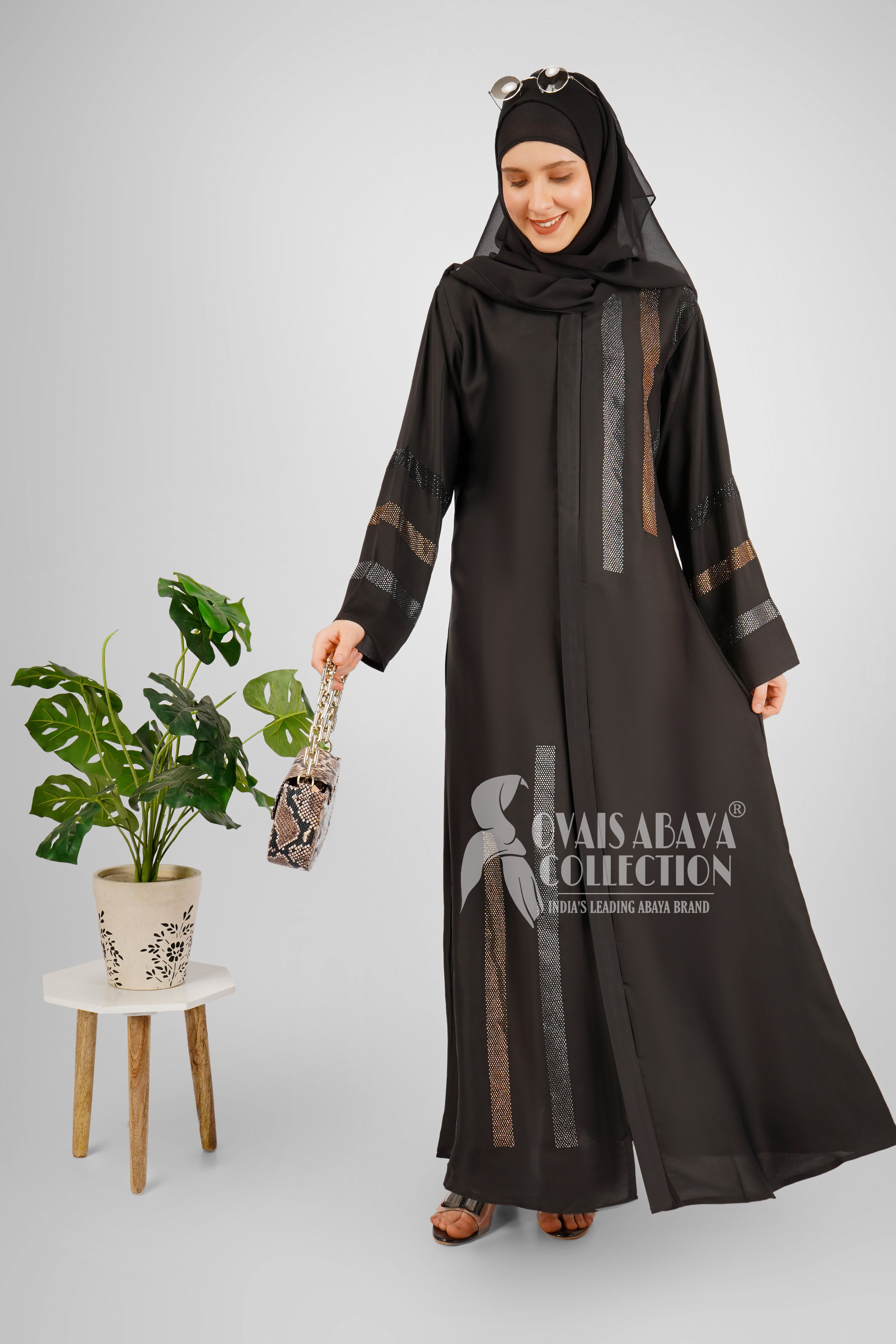 Saima Zipper Abaya BLACK ( NEW LAUNCH )