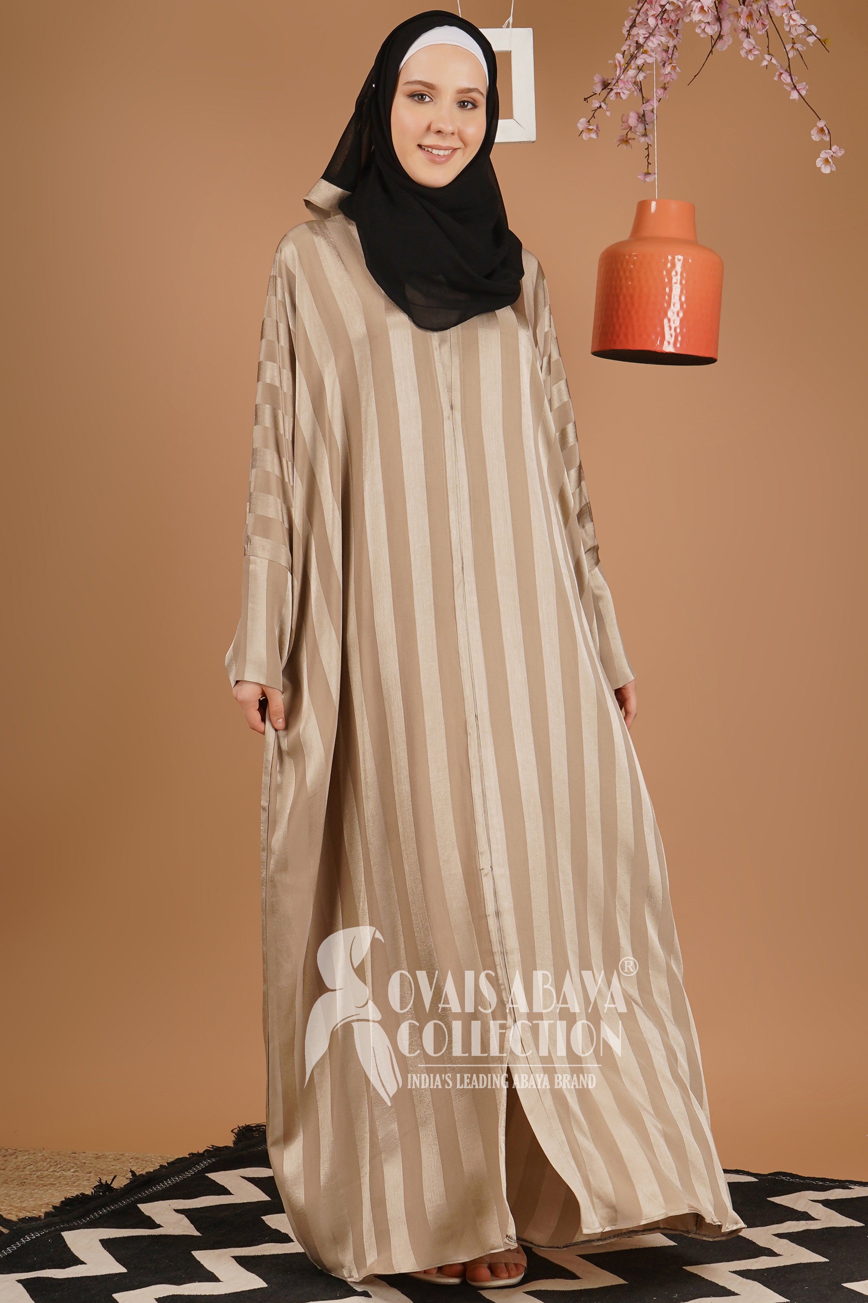 Anabia Turkish Front Open Kaftan Abaya NUDE ( NEW LAUNCH )