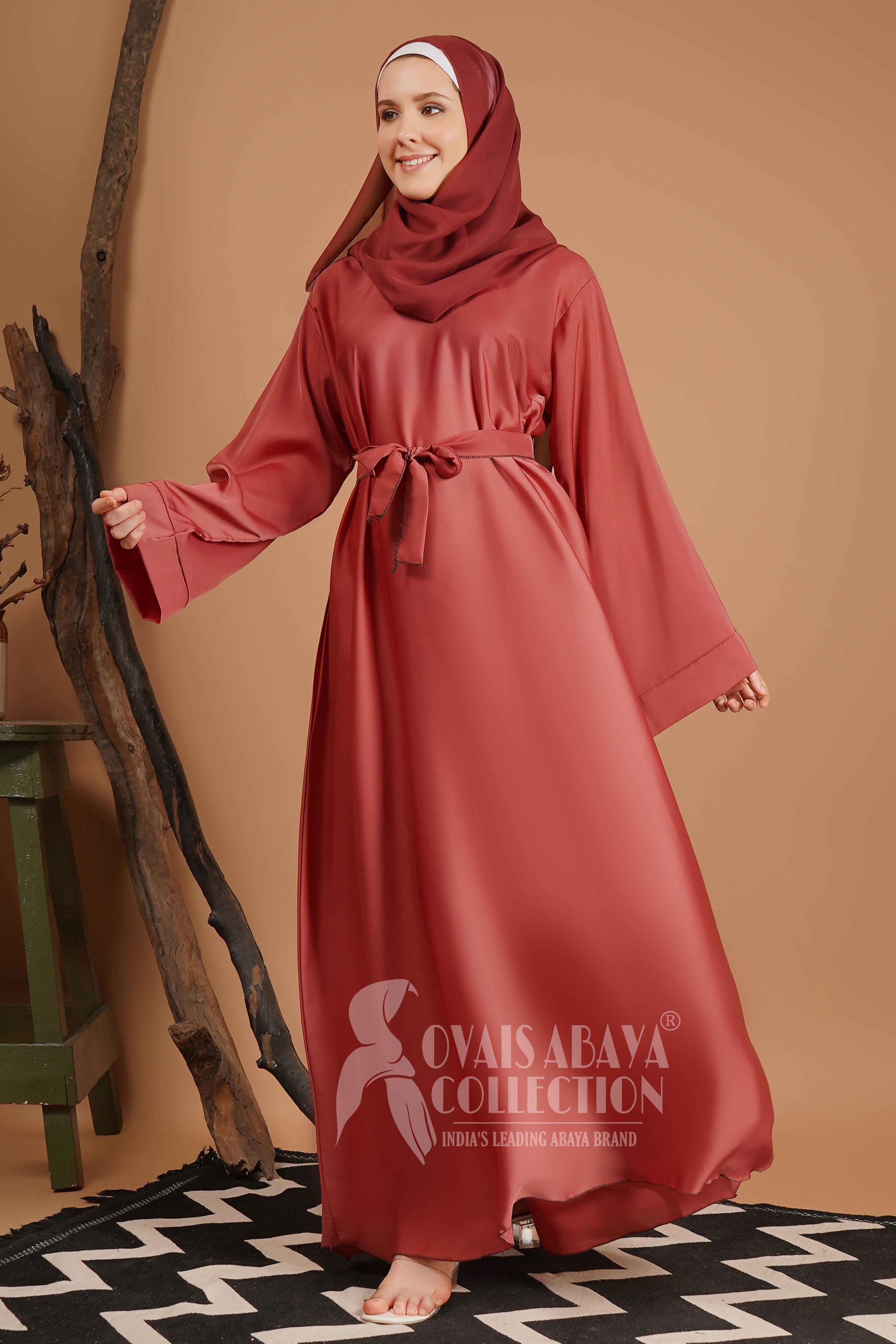 10IN Daily Wear Basic Abaya - ( FLAMINGO )