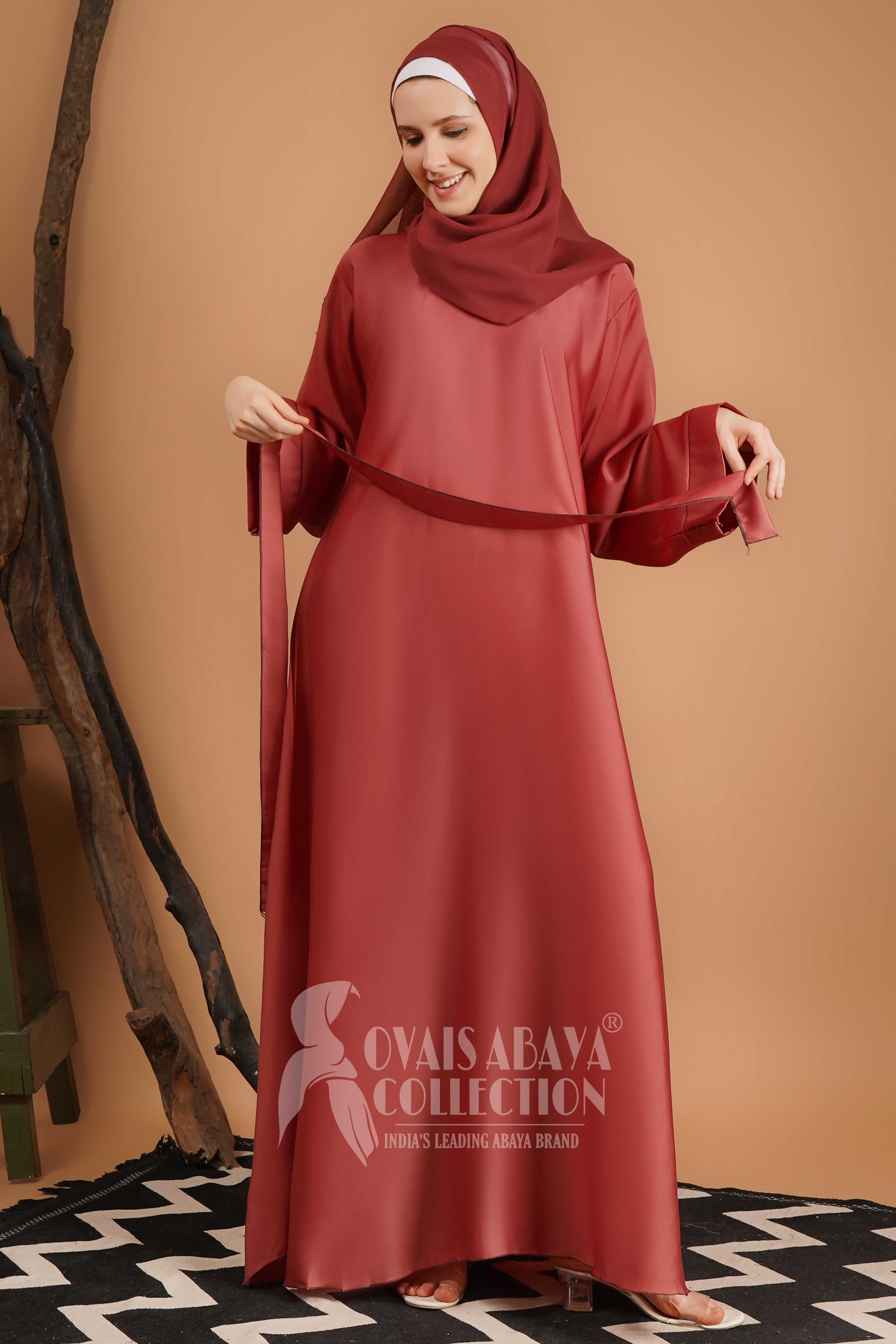 10IN Daily Wear Basic Abaya - ( FLAMINGO )