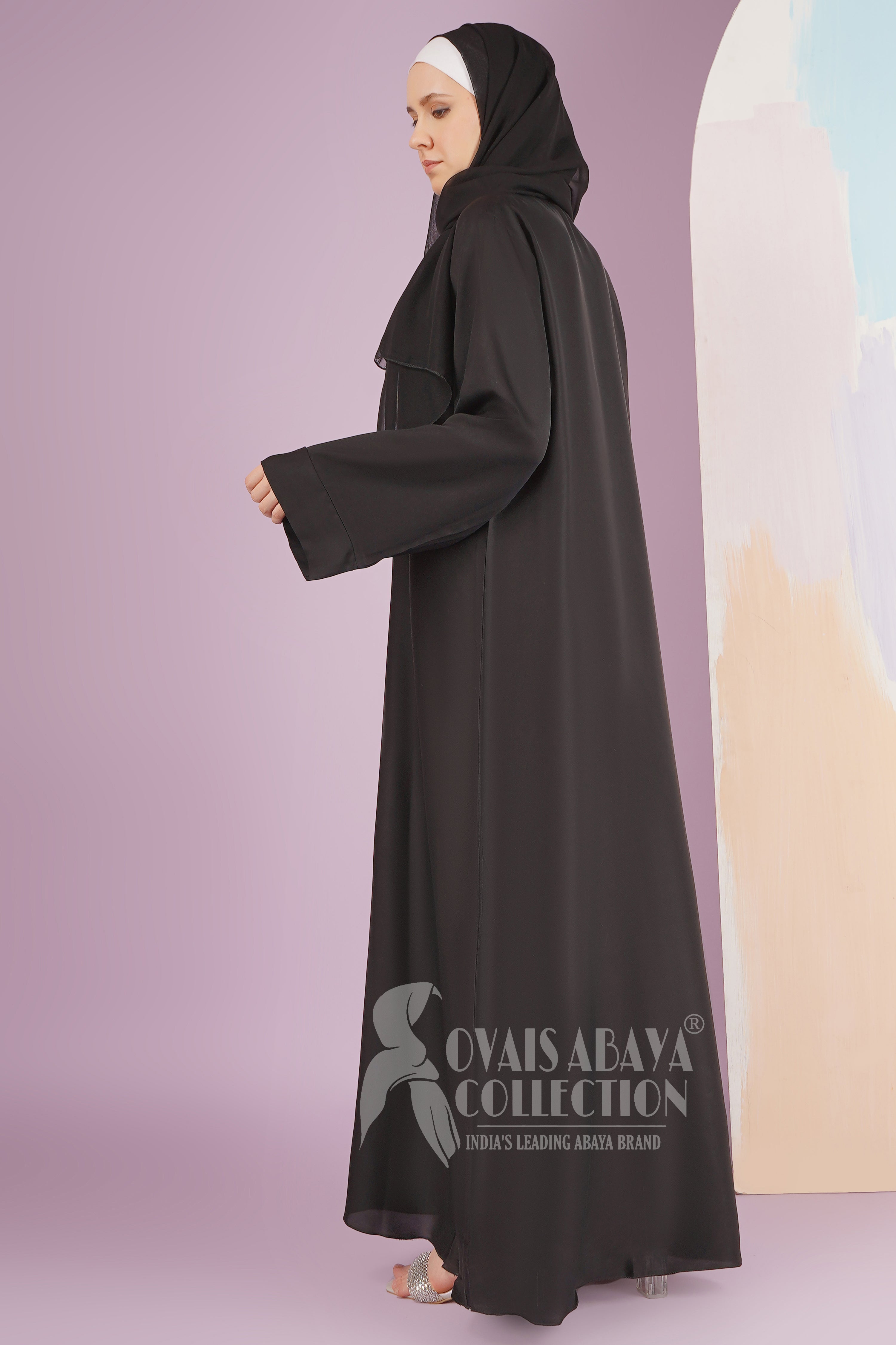 10IN Daily Wear Basic Abaya - ( BLACK )