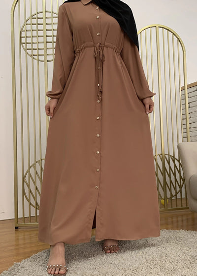 HURIYA FRONT OPEN ABAYA | COLLER BROWN