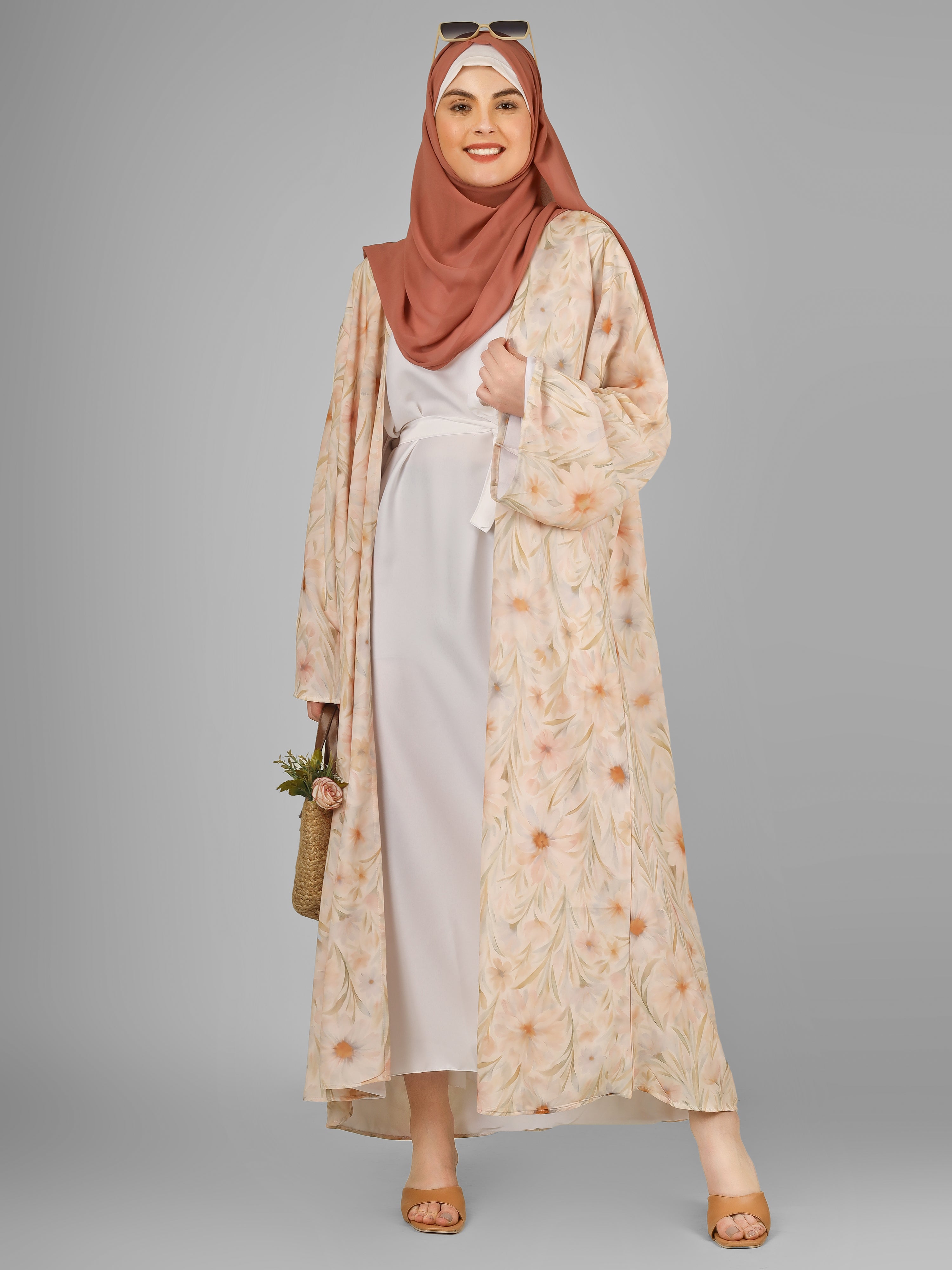 SADAF DOUBLE SHRUG ABAYA | GOLDEN