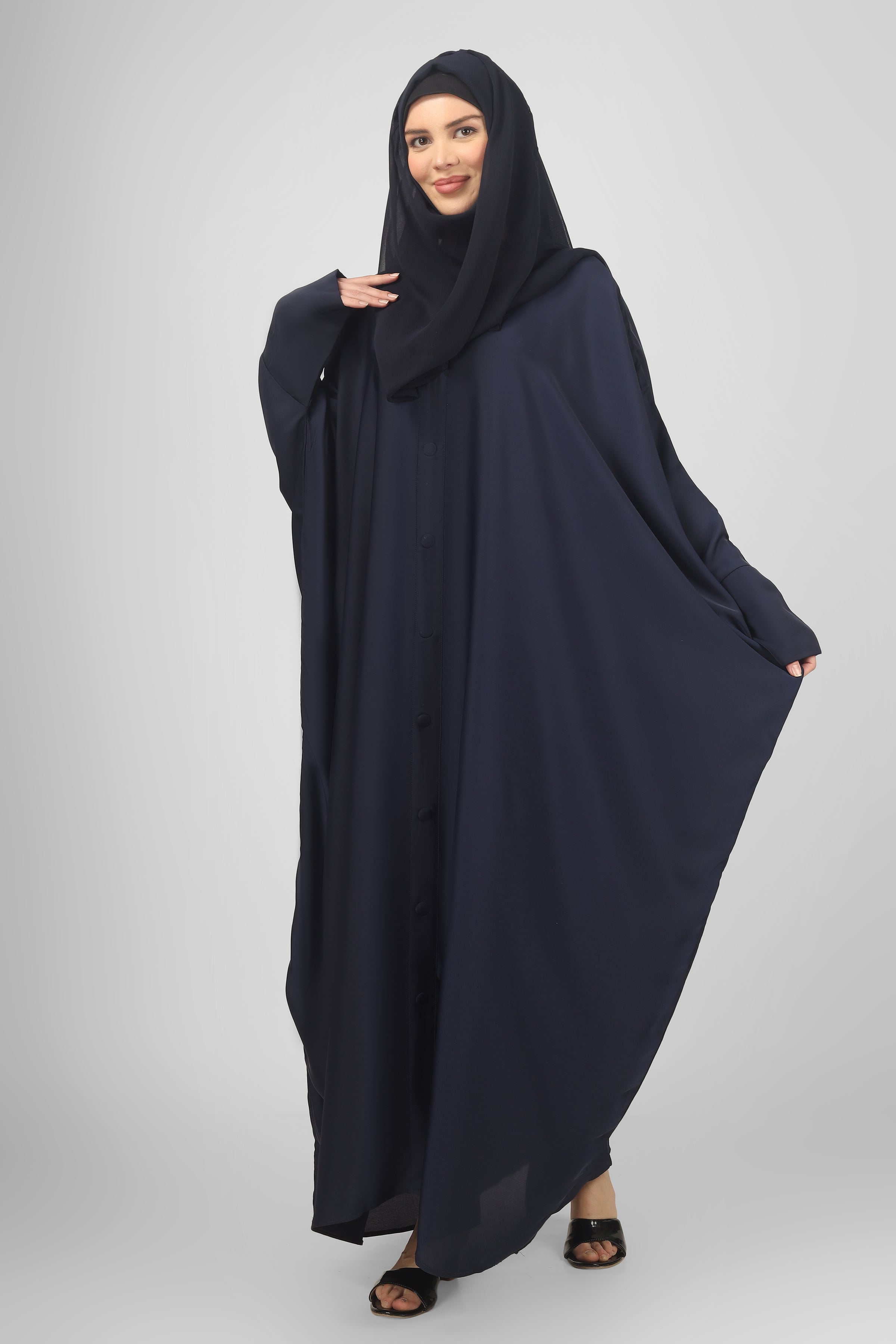 870 FITTING SLEEVE ABAYA | NAVY BLUE