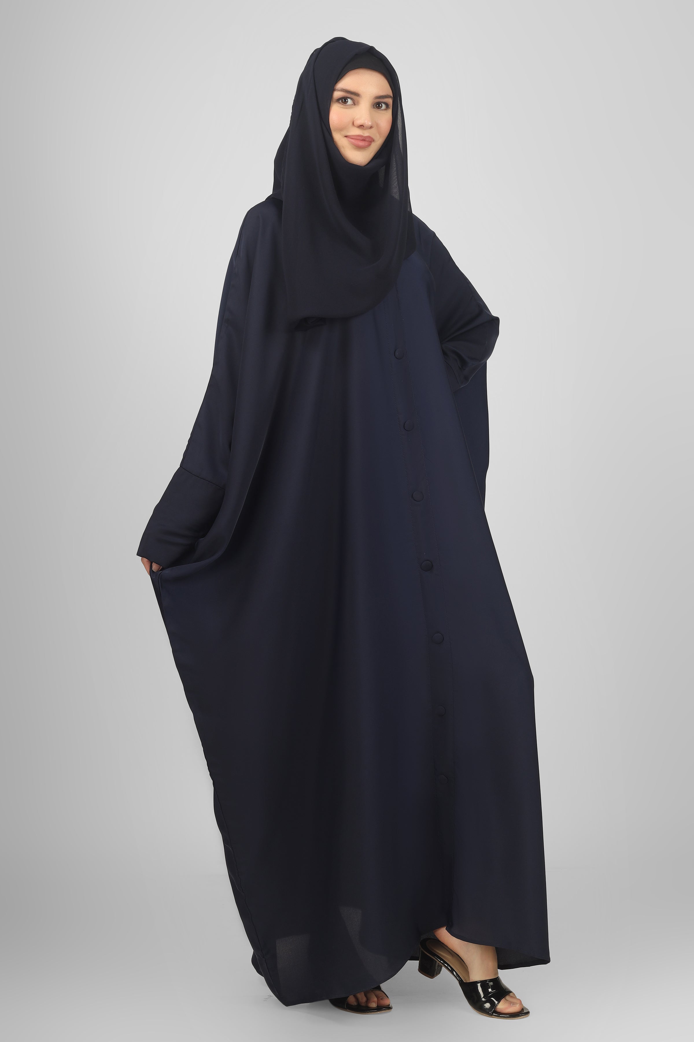 870 FITTING SLEEVE ABAYA | NAVY BLUE