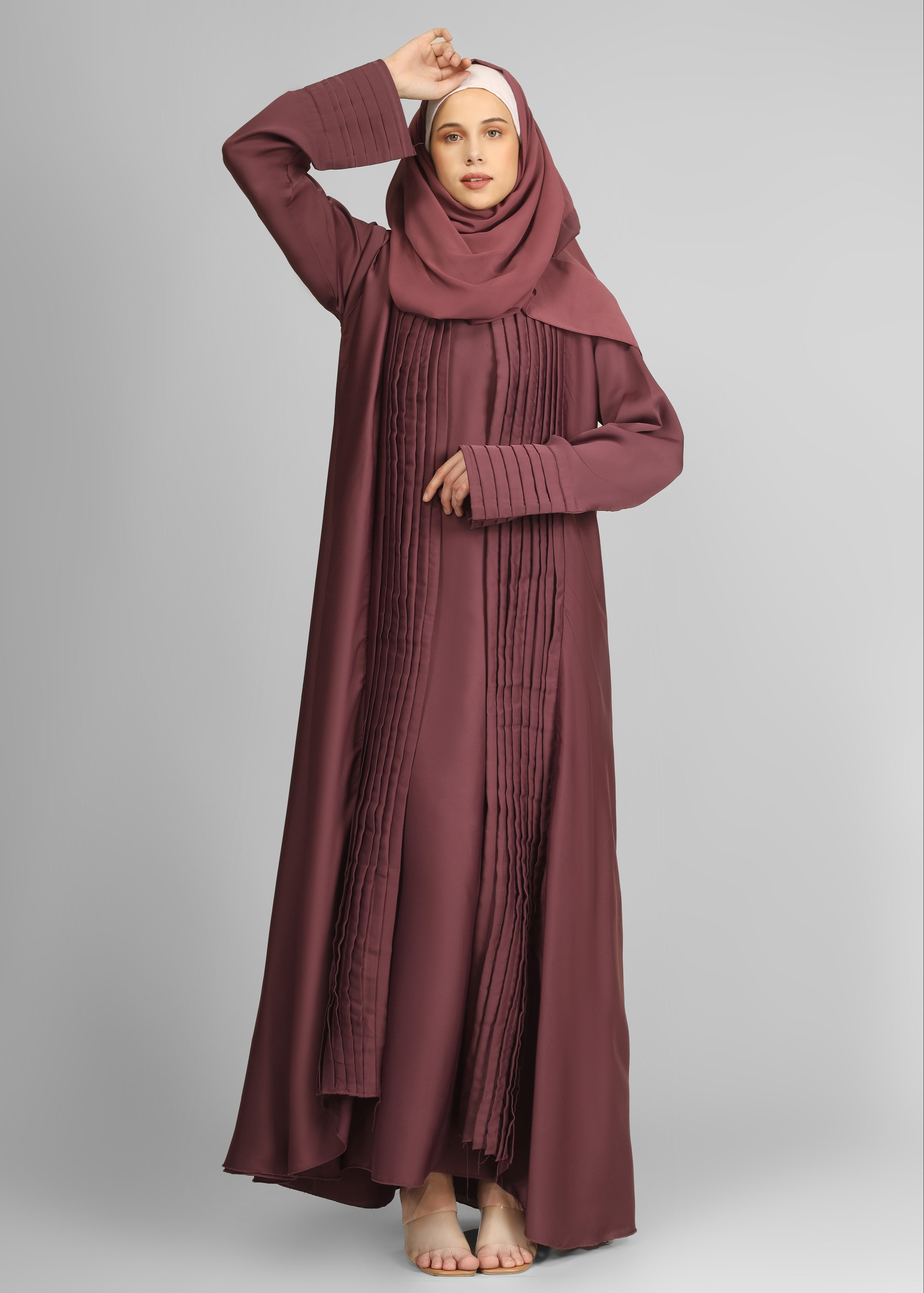 AMEERAH DOUBLE SHRUG ABAYA | LAVENDER