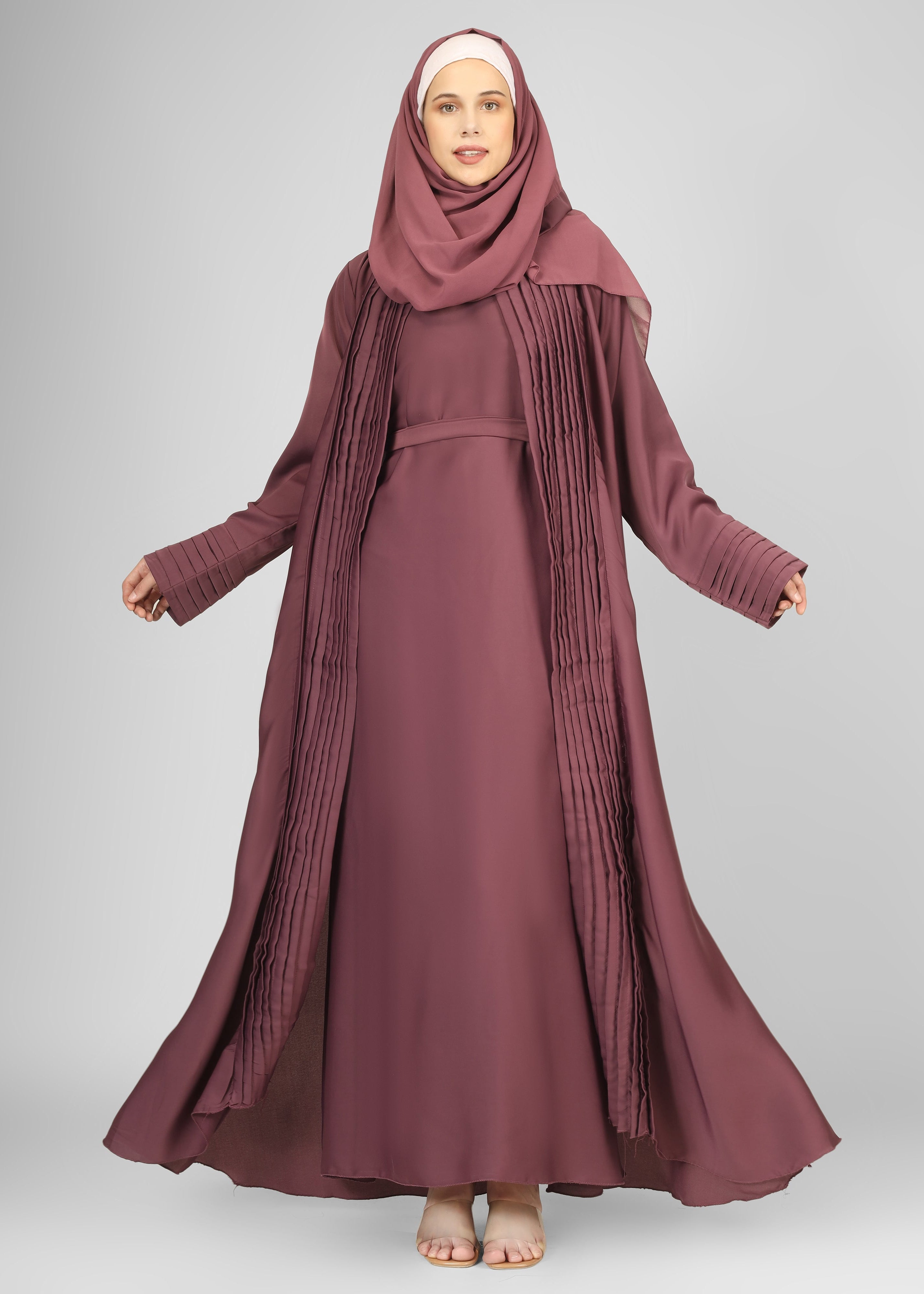 AMEERAH DOUBLE SHRUG ABAYA | LAVENDER