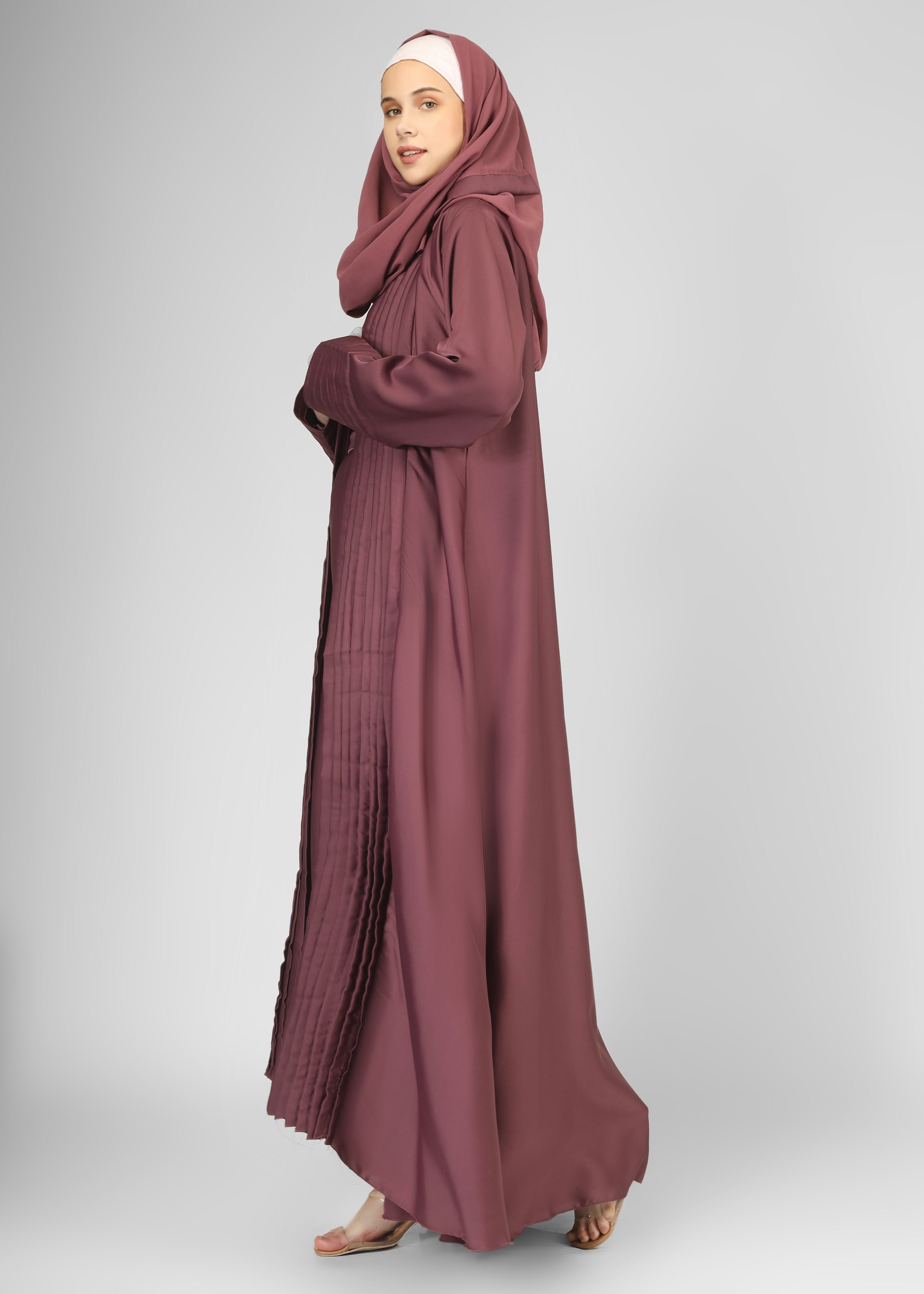 AMEERAH DOUBLE SHRUG ABAYA | LAVENDER