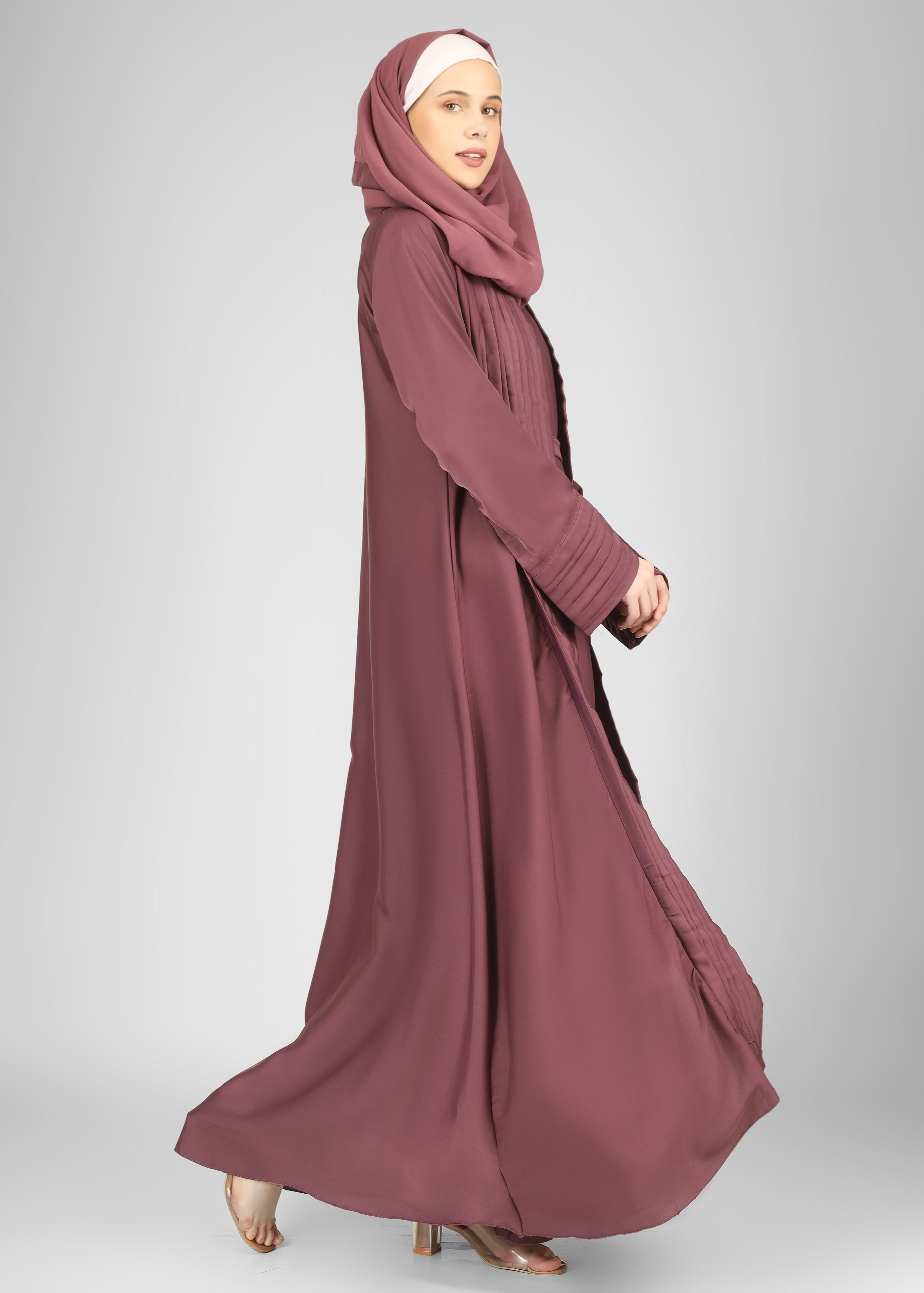 AMEERAH DOUBLE SHRUG ABAYA | LAVENDER