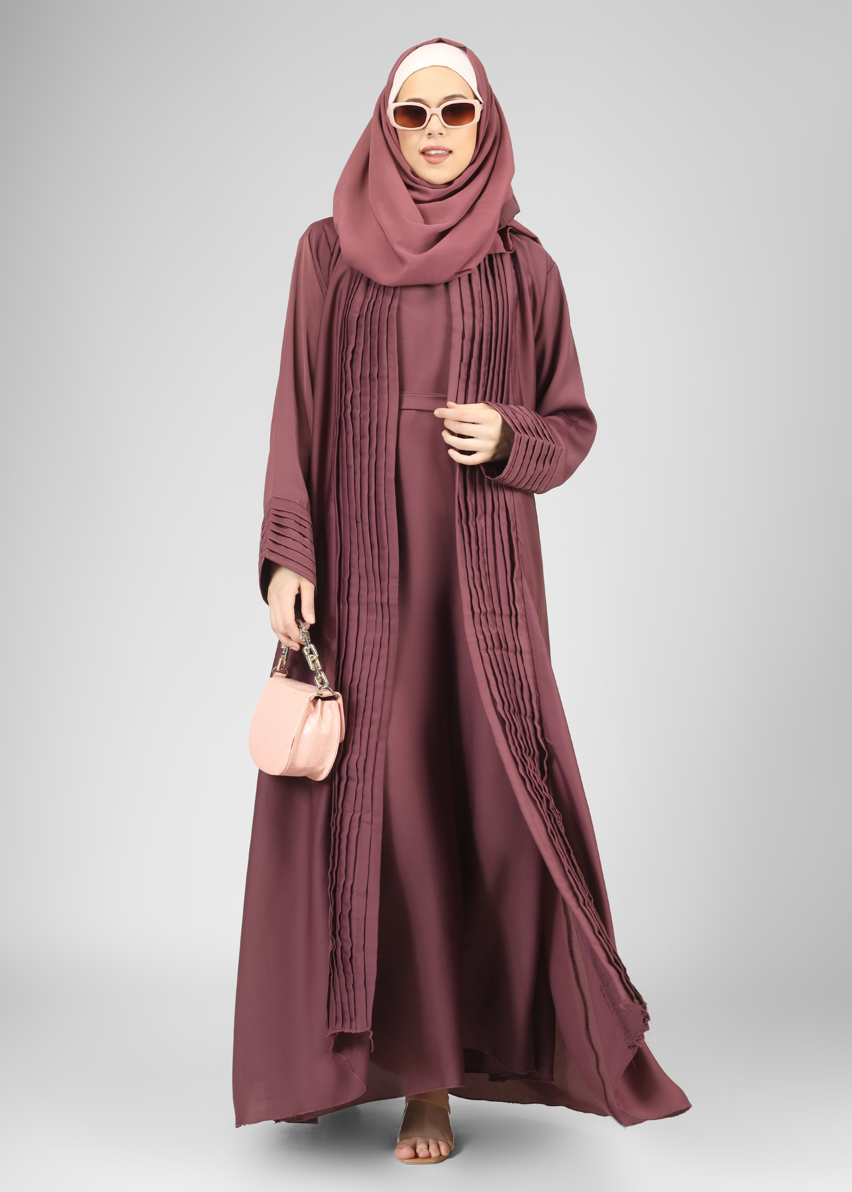 AMEERAH DOUBLE SHRUG ABAYA | LAVENDER