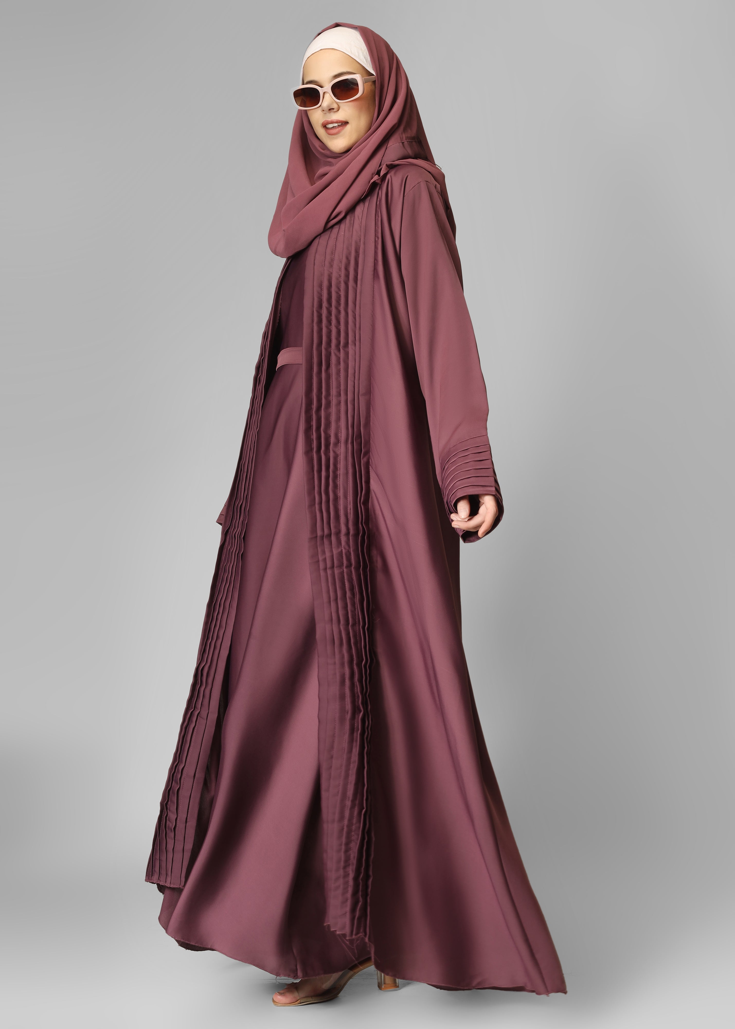 AMEERAH DOUBLE SHRUG ABAYA | LAVENDER