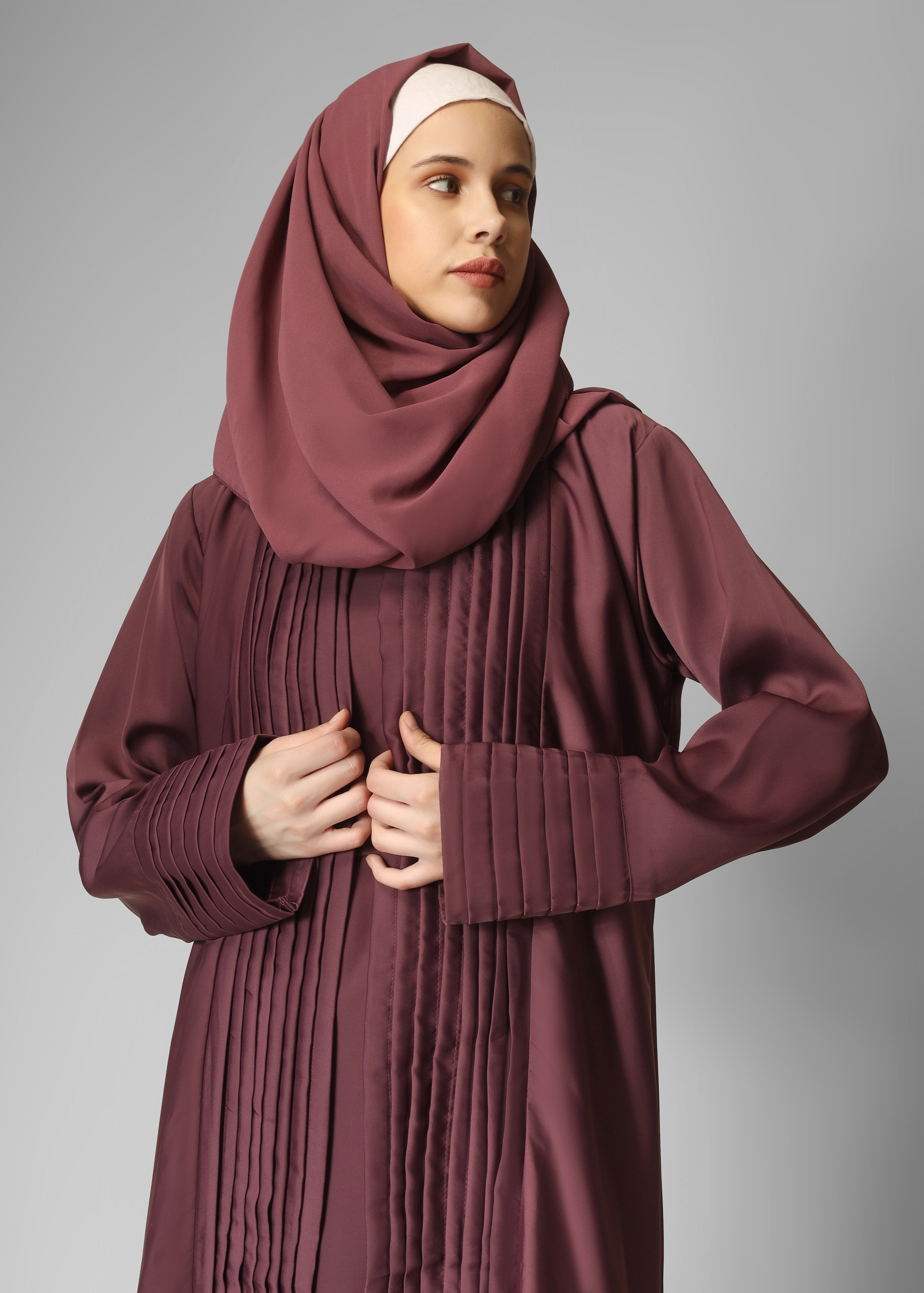 AMEERAH DOUBLE SHRUG ABAYA | LAVENDER