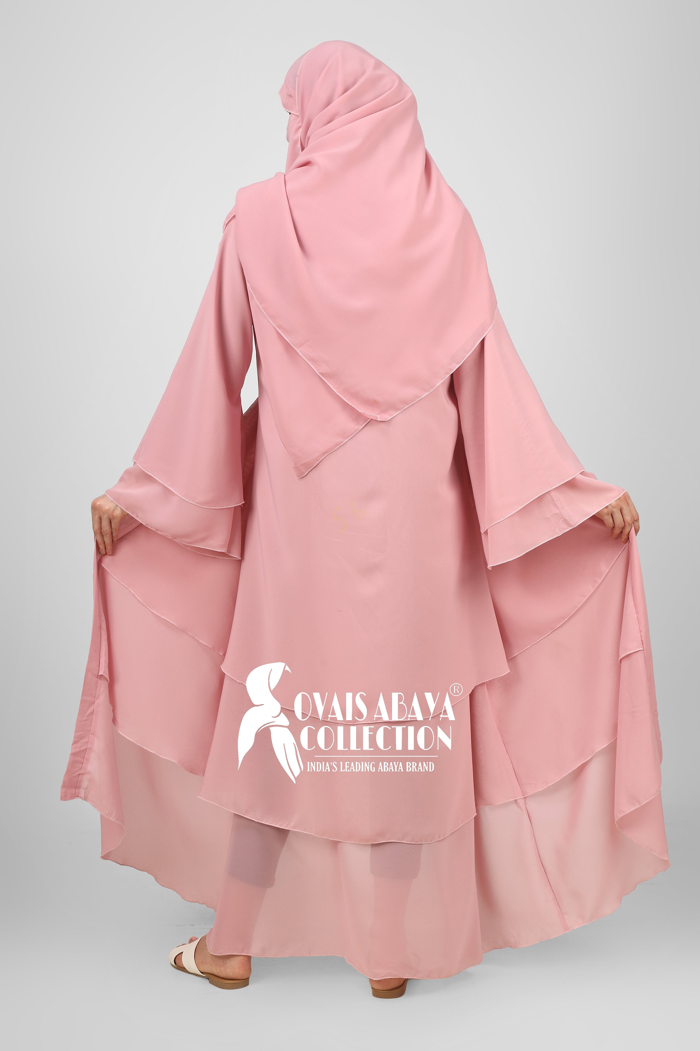 Maleshiyan 3 Layar Abaya LITE PINK ( Imported & Limited Stock )