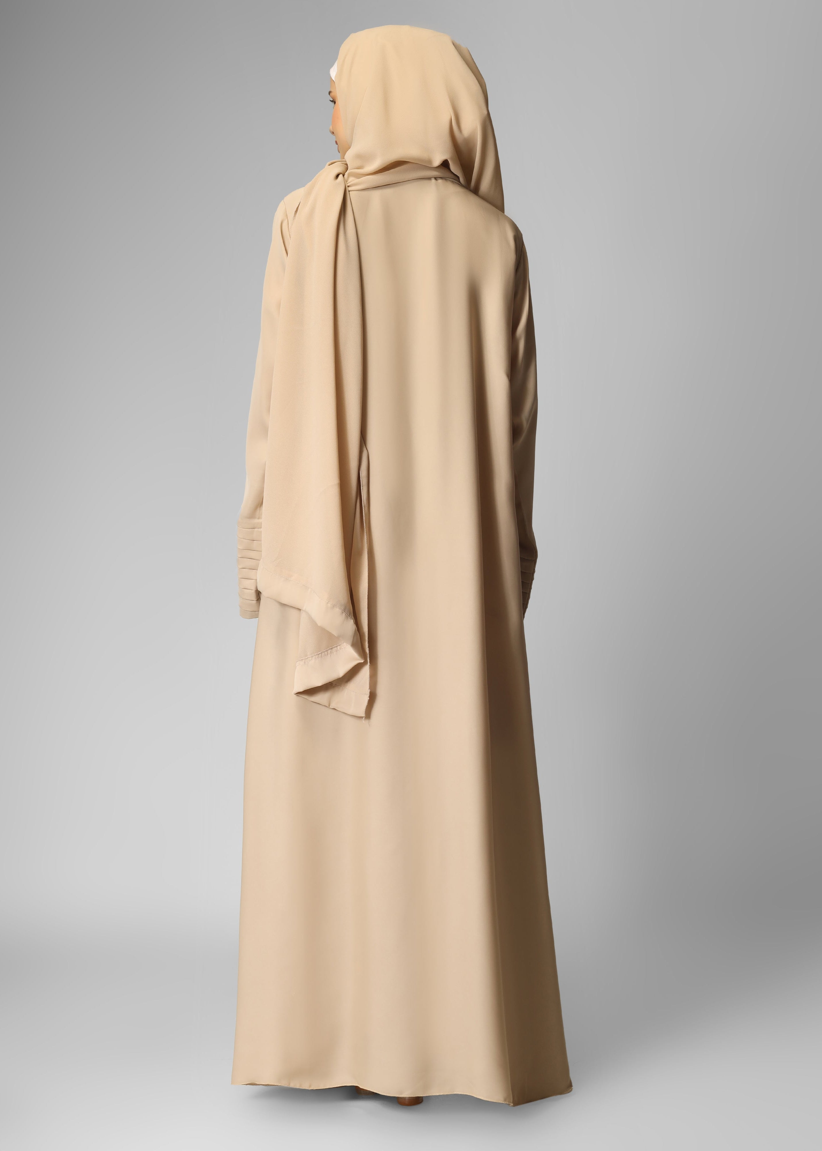 AMEERAH DOUBLE SHRUG ABAYA | NUDE