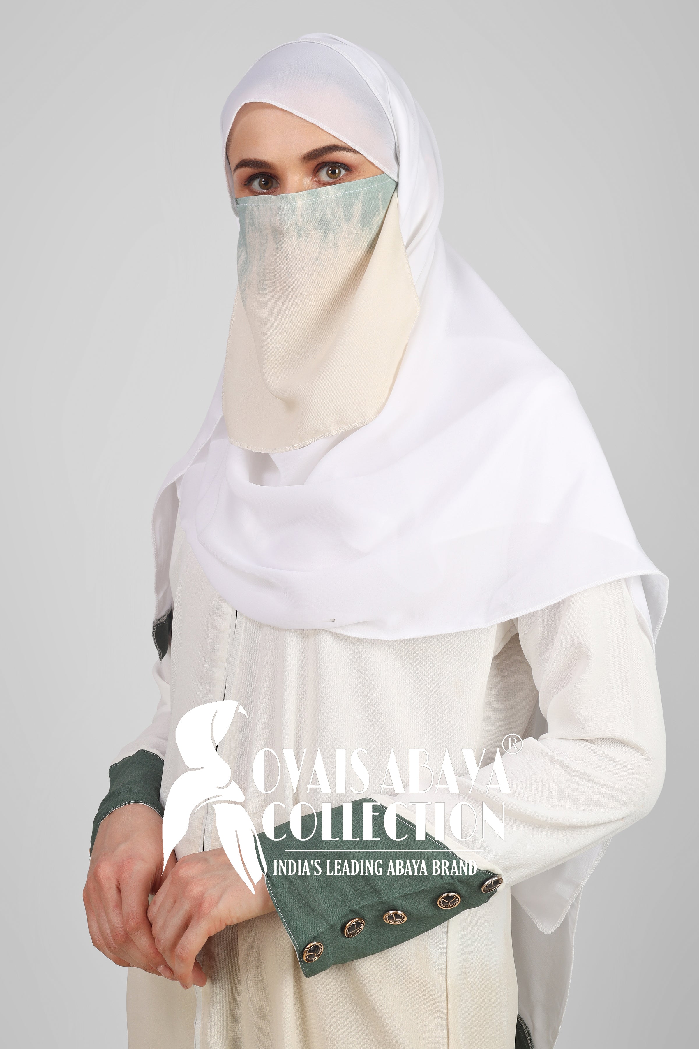 Juniba Tai Dye Fully Zipper Abaya LOW GREEN ( Limited - Edition )