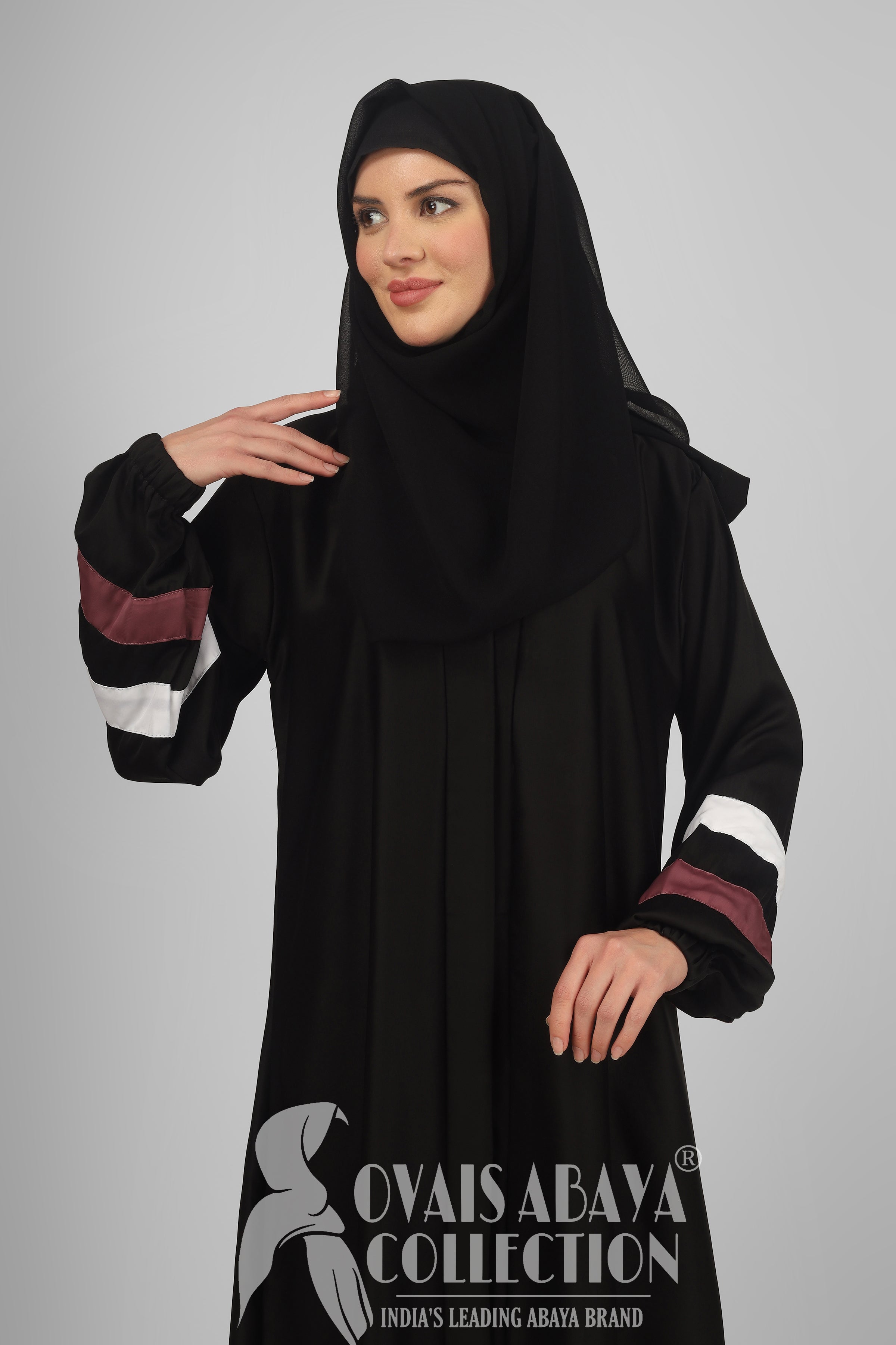 Front Open Contact Patti Work Abaya ( LIMITED - STOCK )